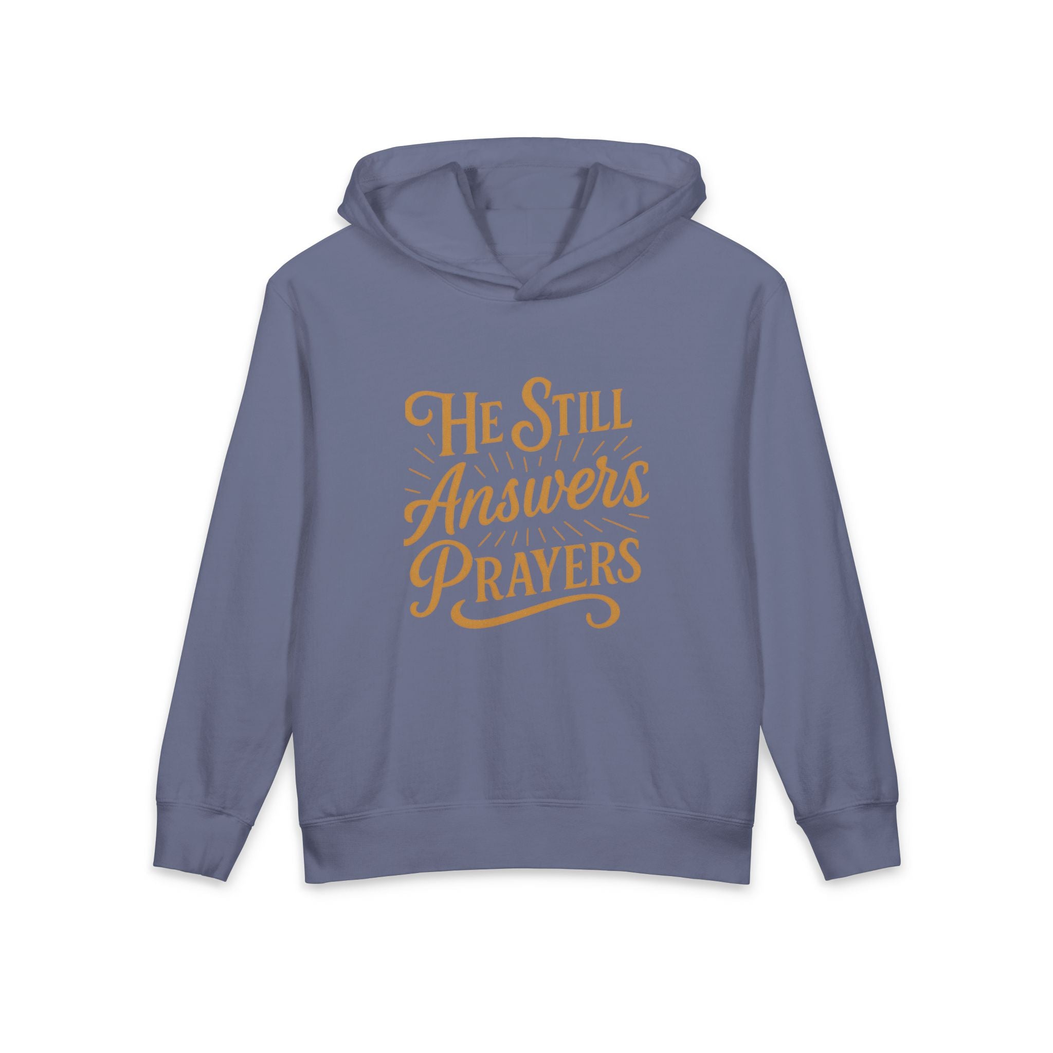 Youth Hoodie - "He Still Answers Prayers" Christian Faith Pullover