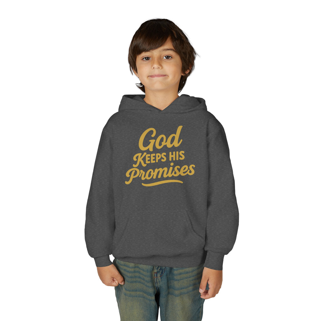 Youth Hoodie — "God Keeps His Promises" Inspirational Faith Sweatshirt