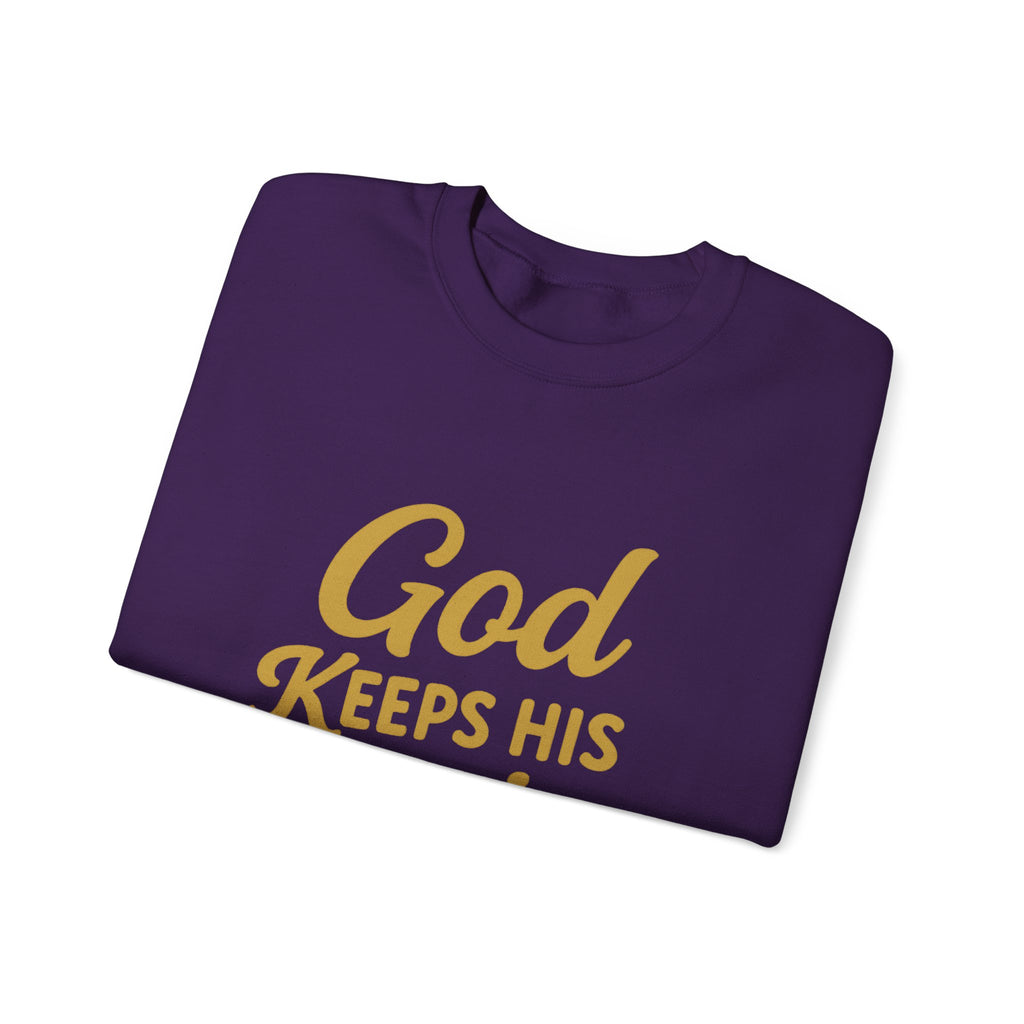 Christian Crewneck Sweatshirt — "God Keeps His Promises" Inspirational Pullover