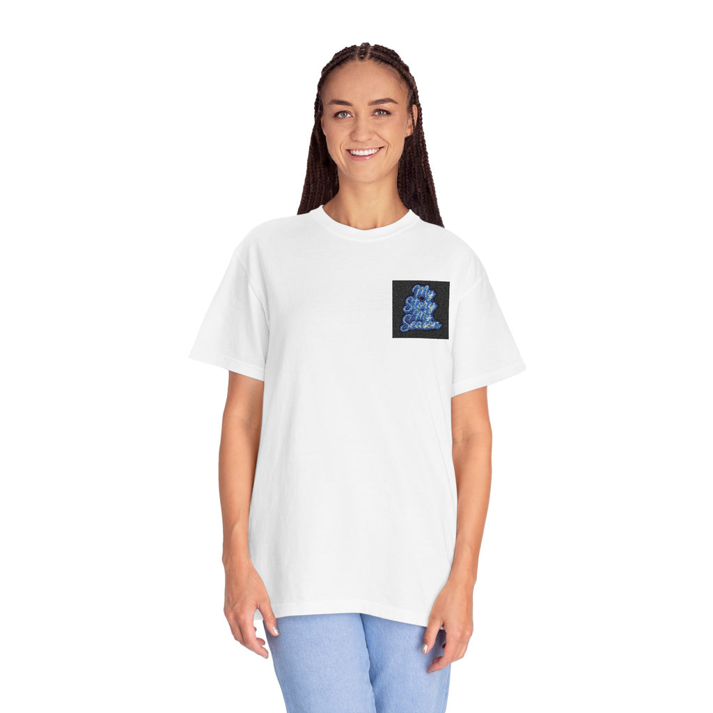 Sequin Dolphin Pocket Tee — Reversible Blue Sequin Graphic T-Shirt