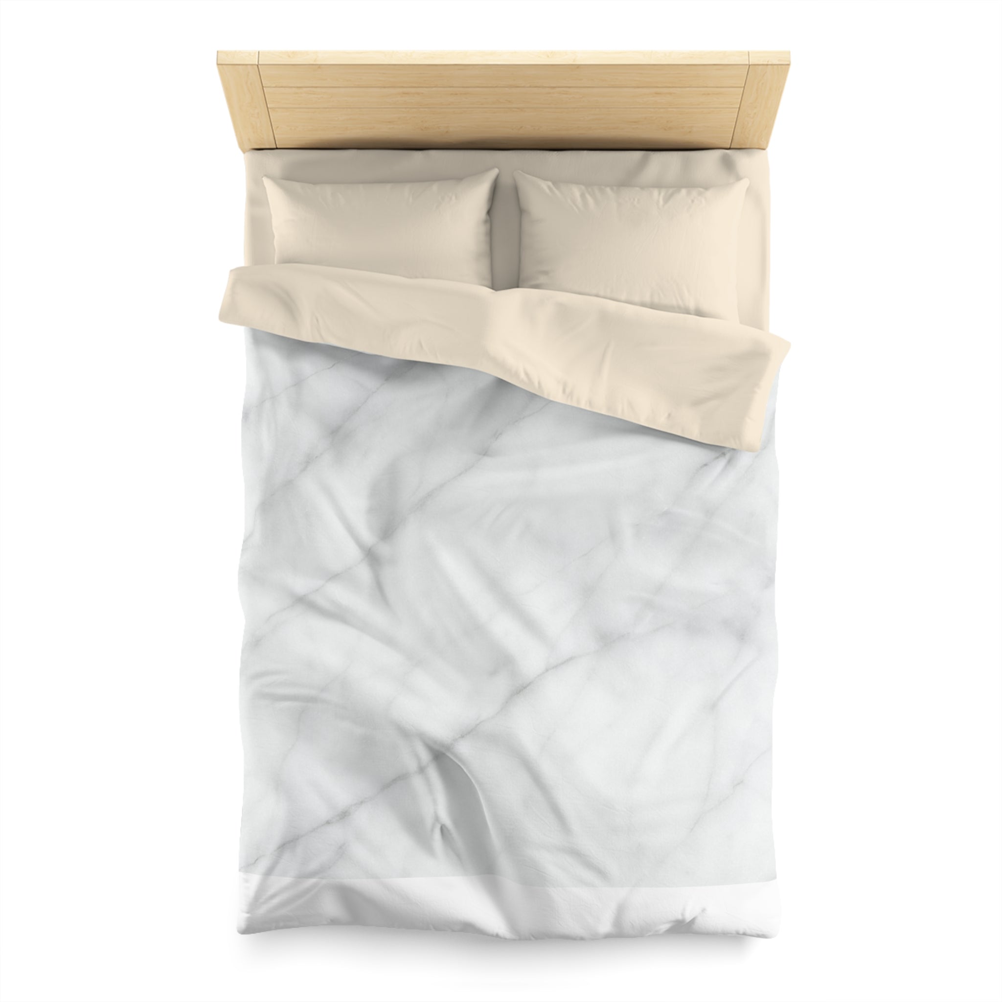 Marble Microfiber Duvet Cover – White Gray Marble Bedding