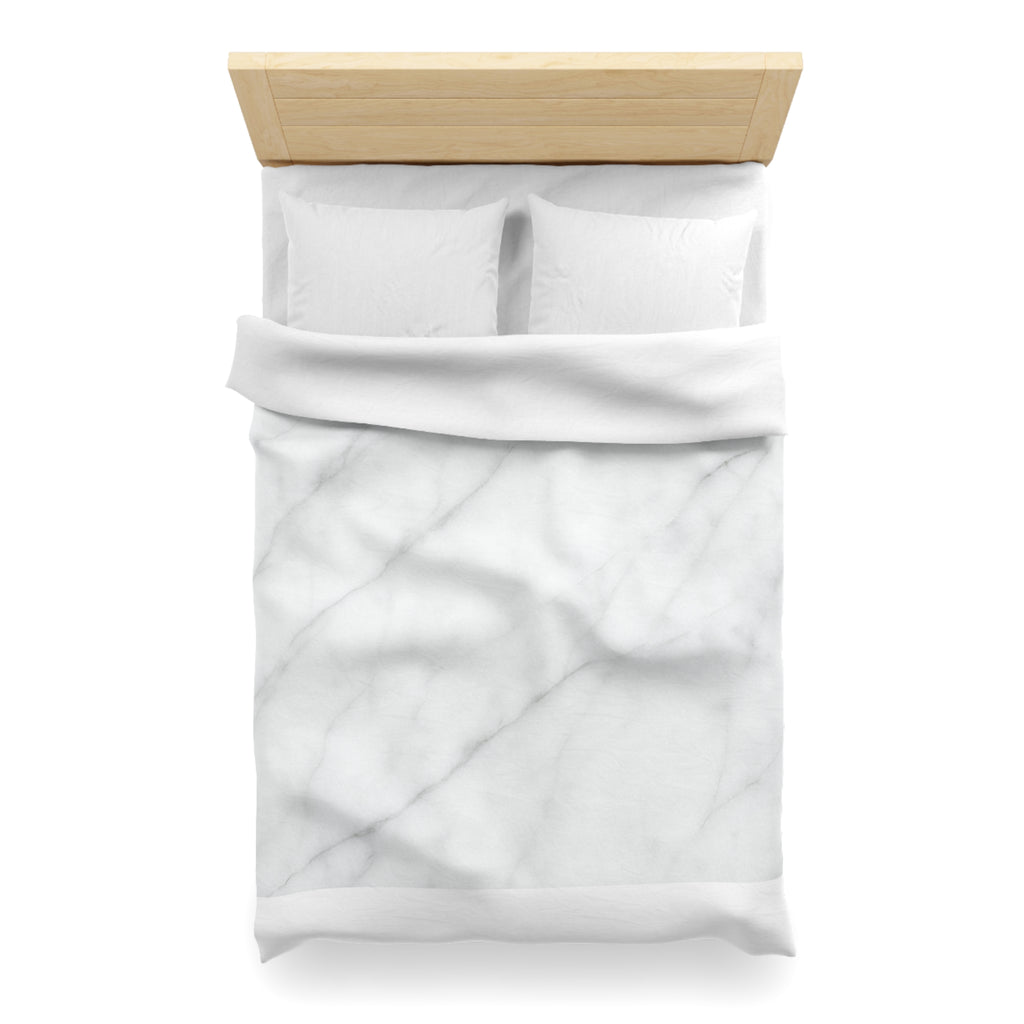 Marble Microfiber Duvet Cover – White Gray Marble Bedding