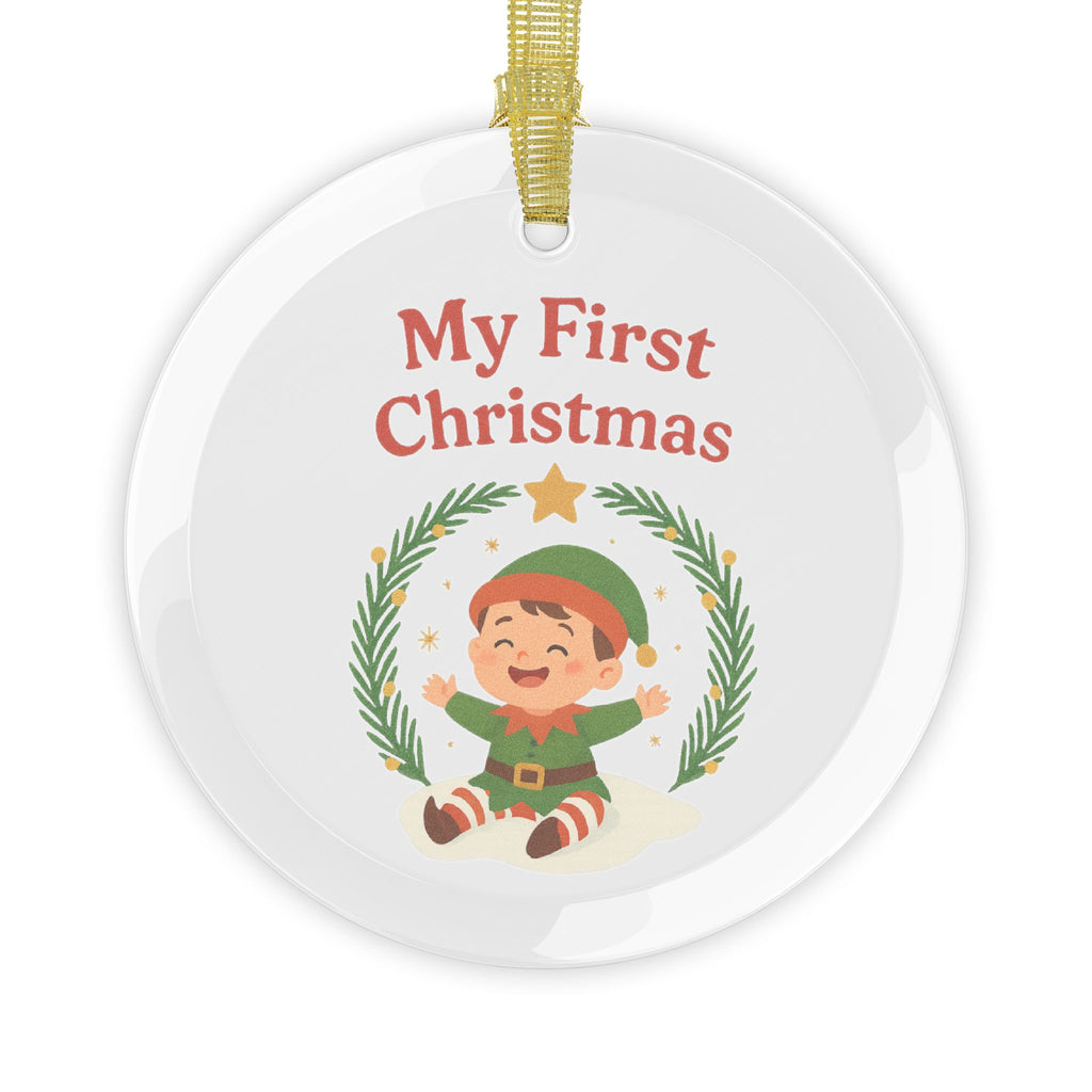Elegant, High-Quality Artwork – beautifully printed on durable glass- Baby First Christmas Adorable