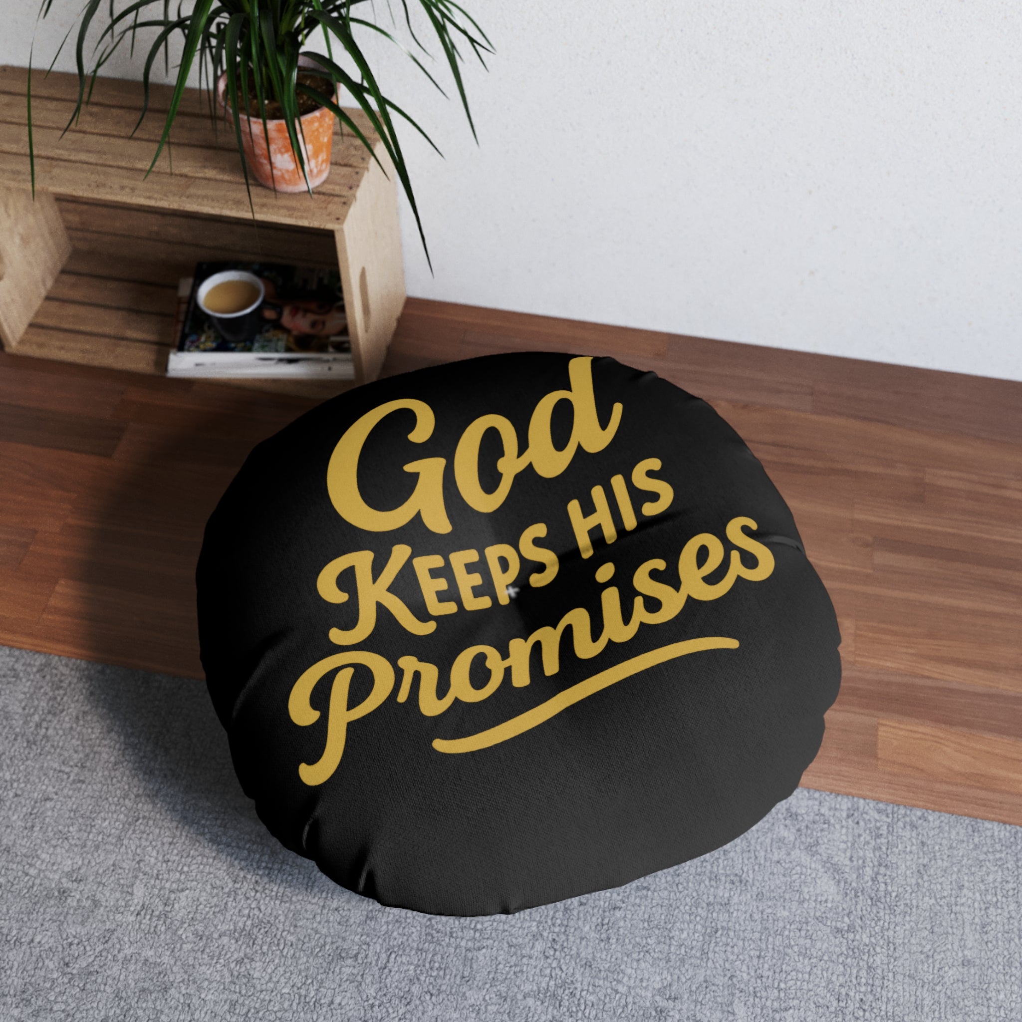 God Keeps His Promises Round Floor Pillow