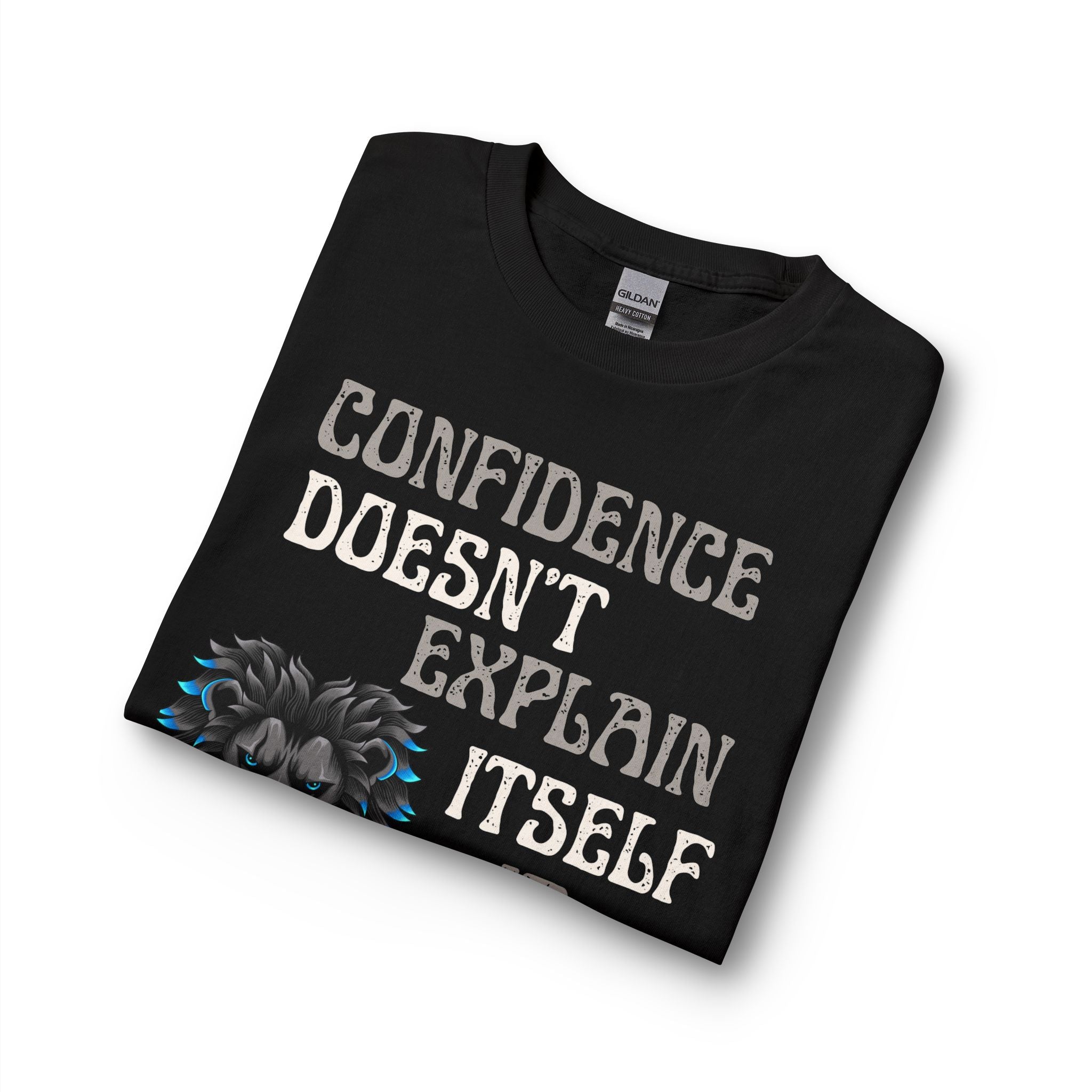 Confidence Doesn't Explain Itself Speaks Long Sleeve Tee — Lion Graphic