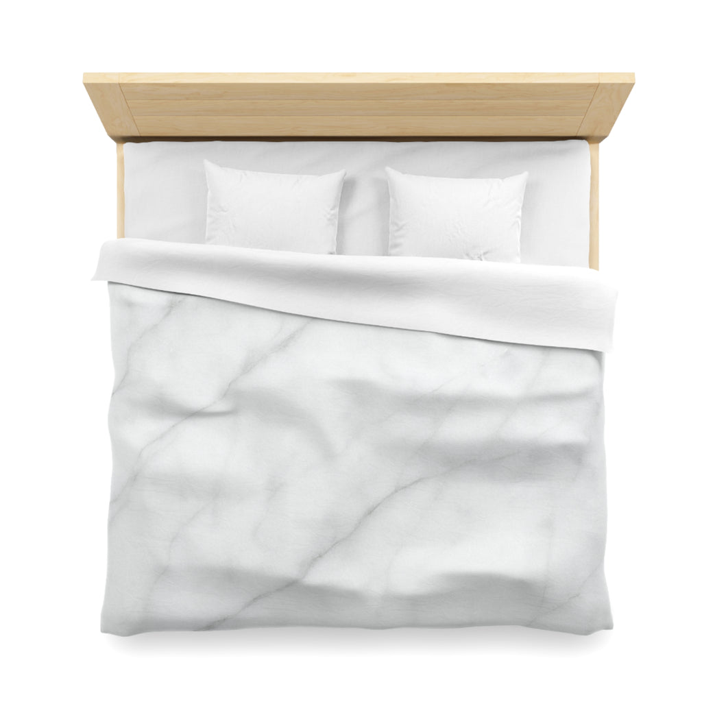 Marble Microfiber Duvet Cover – White Gray Marble Bedding