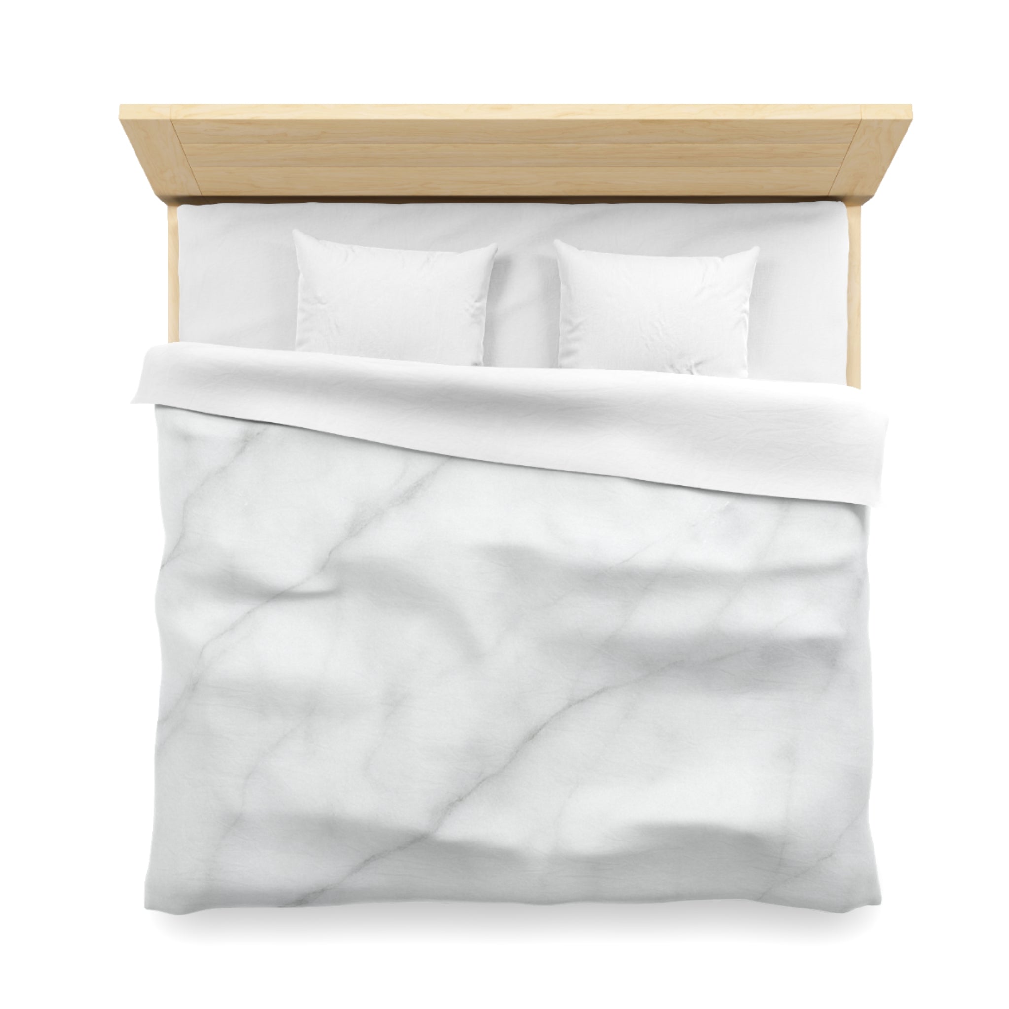 Marble Microfiber Duvet Cover – White Gray Marble Bedding