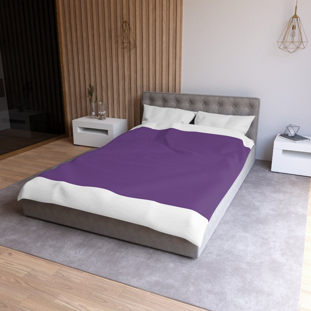 Purple Minimalist Microfiber Duvet Cover — Solid Violet Bedroom Bedding