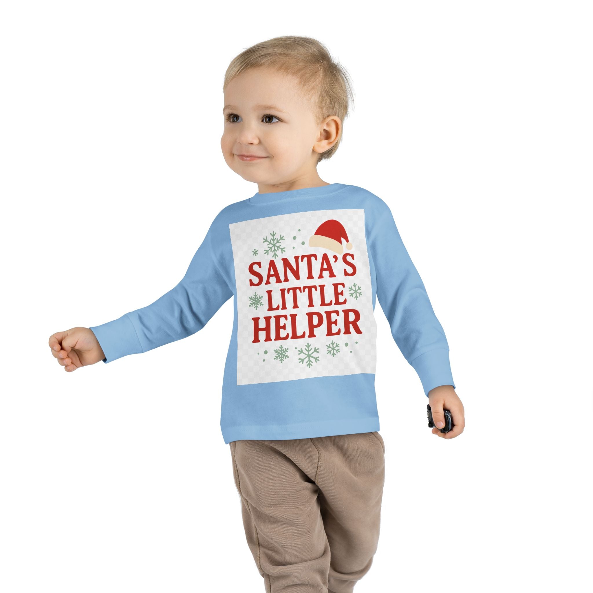 Santa's Little Helper Toddler Long Sleeve Tee