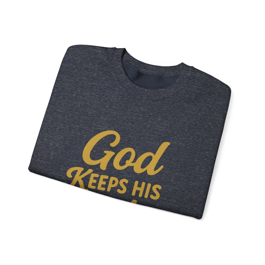 Christian Crewneck Sweatshirt — "God Keeps His Promises" Inspirational Pullover