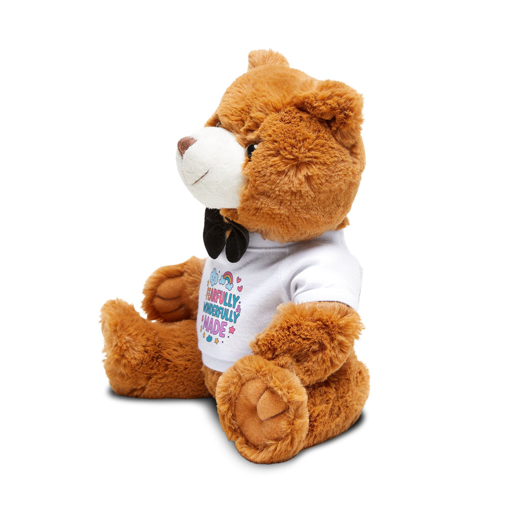 Plush Teddy Bear — 'Fearfully & Wonderfully Made' T‑Shirt Stuffed Animal