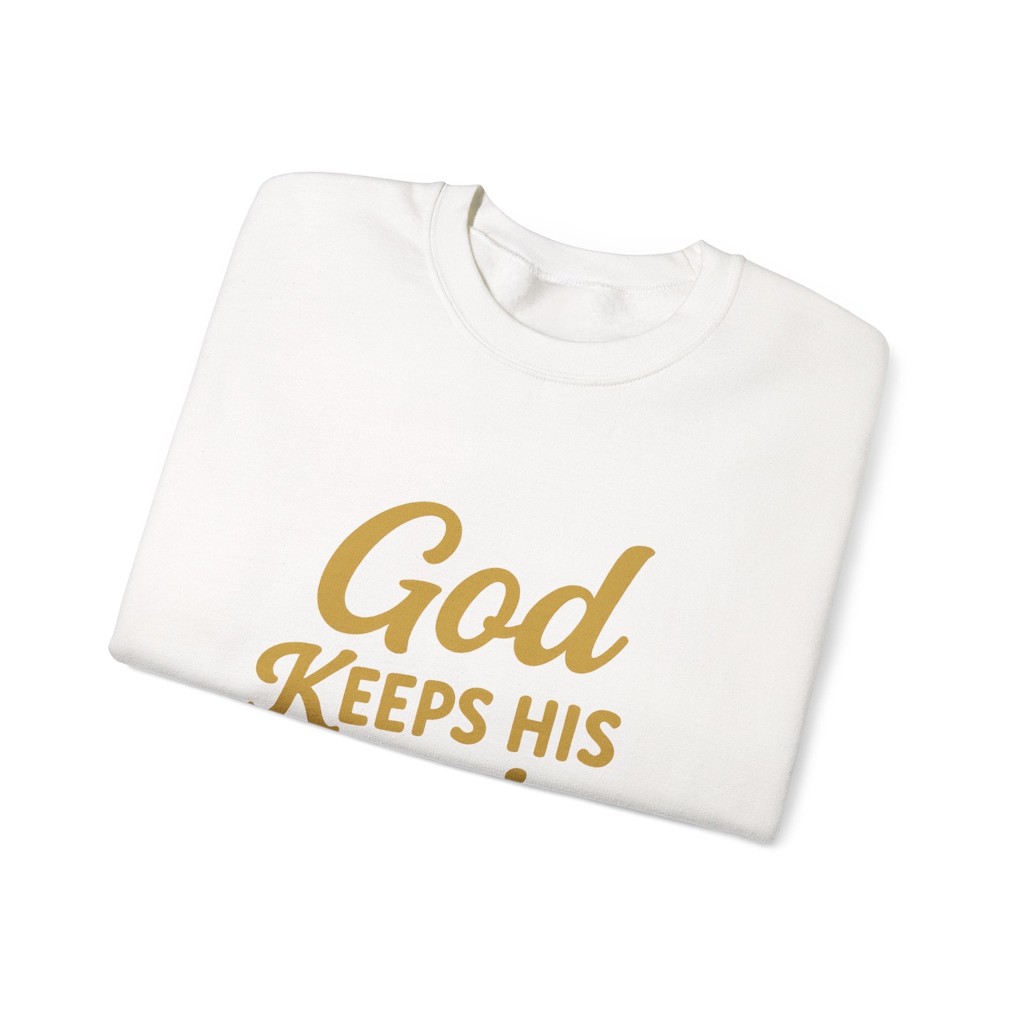 Christian Crewneck Sweatshirt — "God Keeps His Promises" Inspirational Pullover