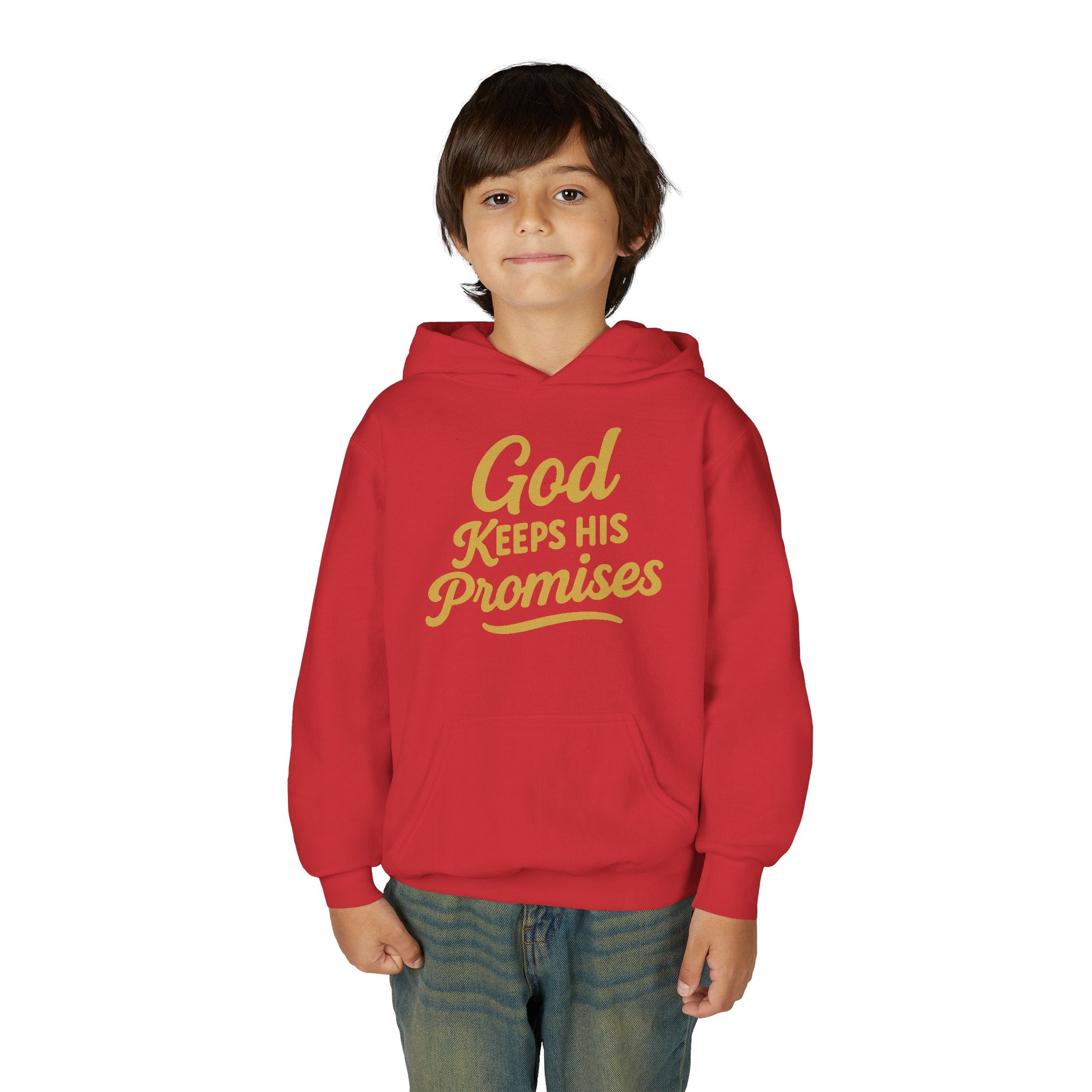 Youth Hoodie — "God Keeps His Promises" Inspirational Faith Sweatshirt