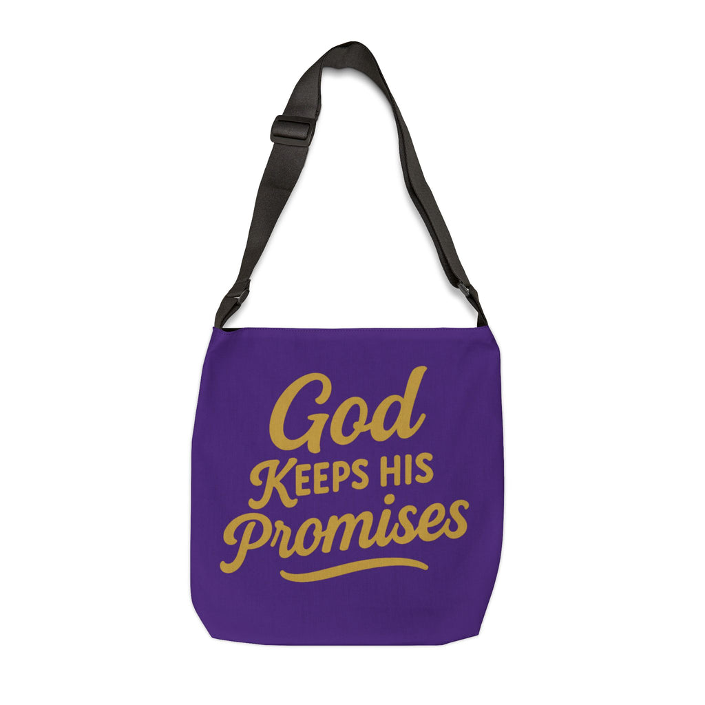 God Keeps His Promises Adjustable Tote Bag — Inspirational Faith Shoulder Bag