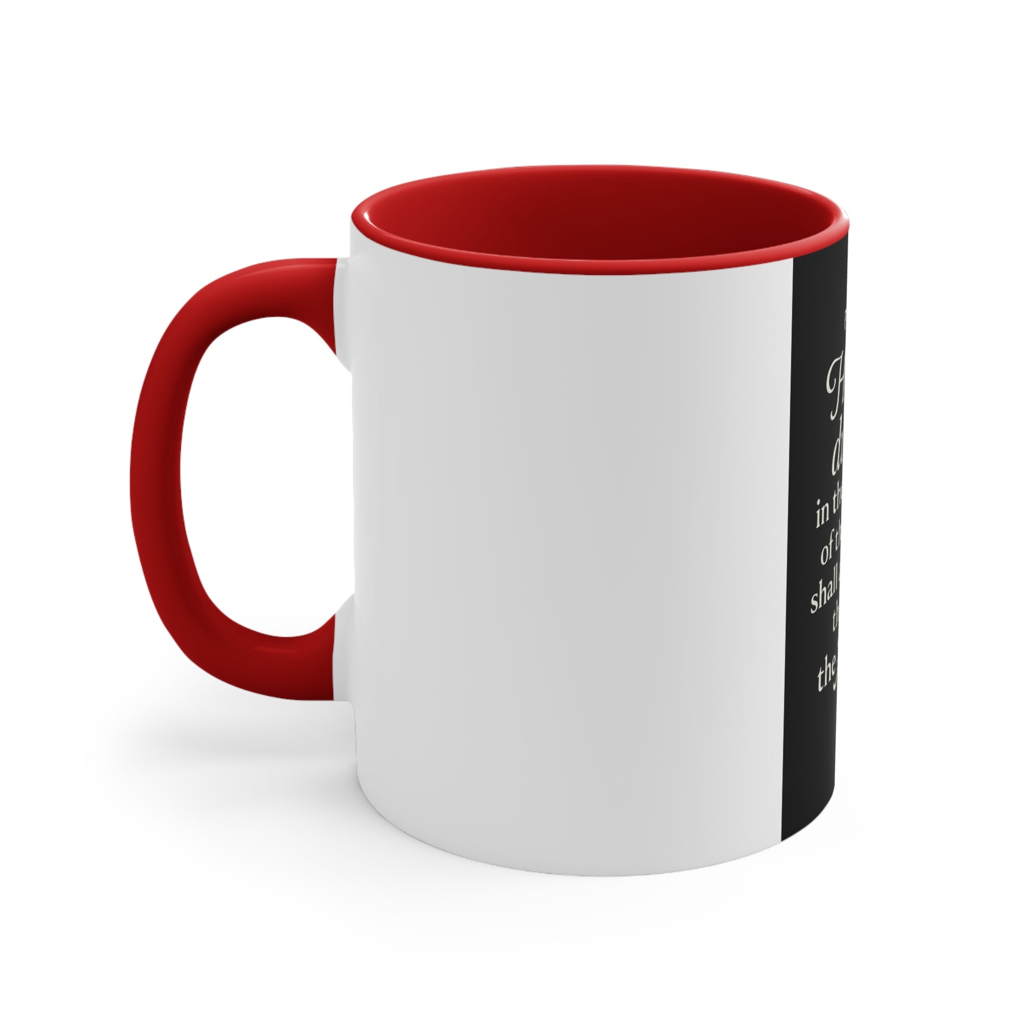 Psalm 91:1 Accent Mug — He That Dwelleth Inspirational Pink-Trim Coffee Cup