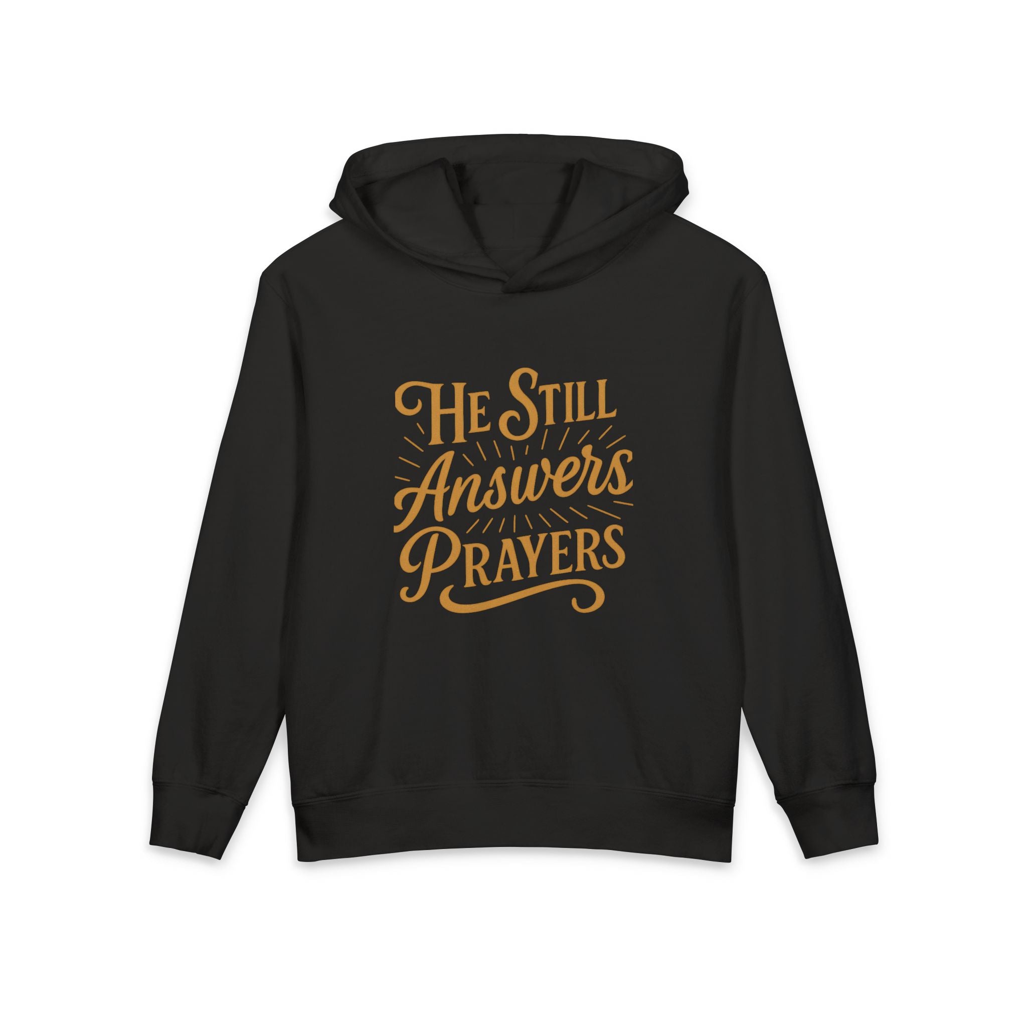 Youth Hoodie - "He Still Answers Prayers" Christian Faith Pullover