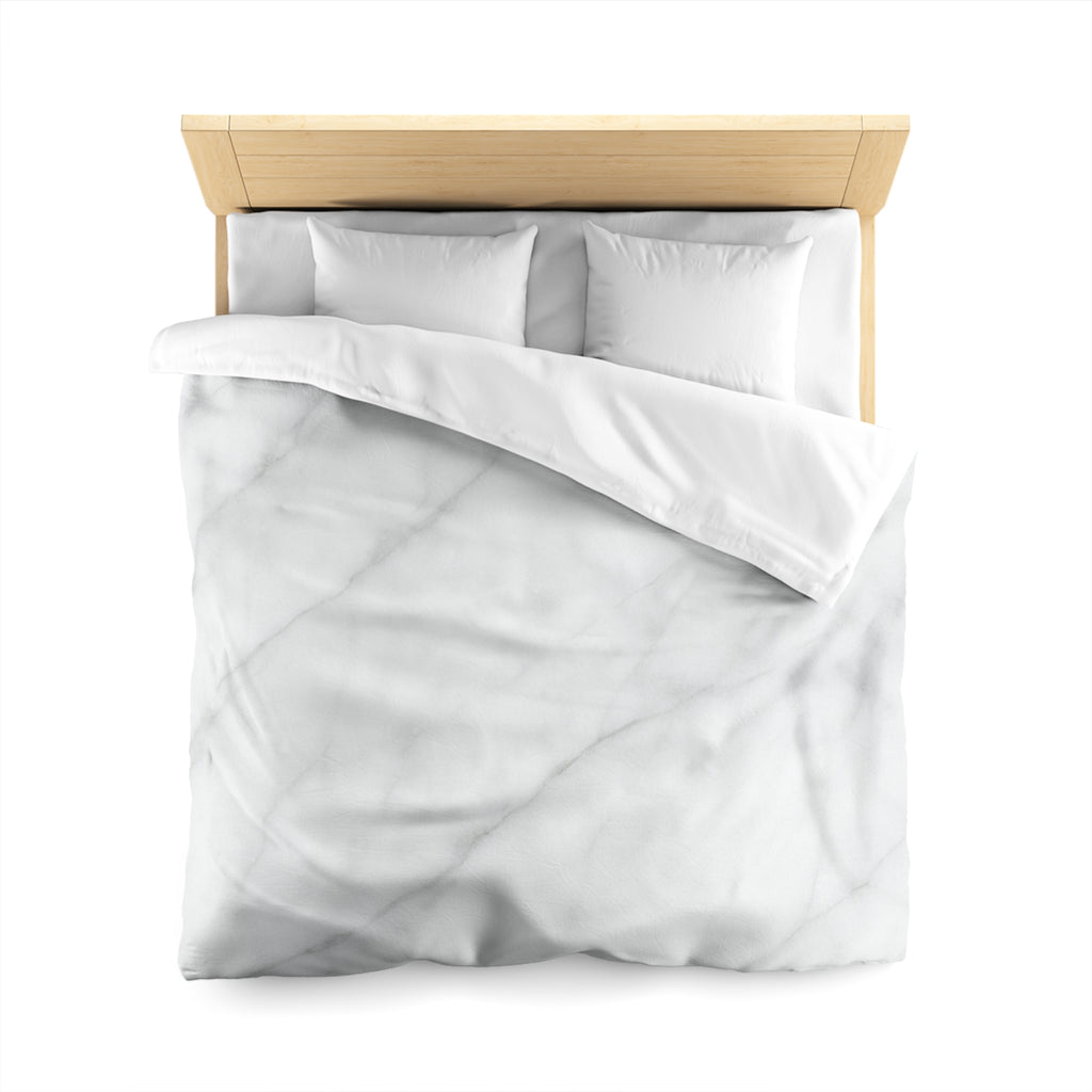 Marble Microfiber Duvet Cover – White Gray Marble Bedding