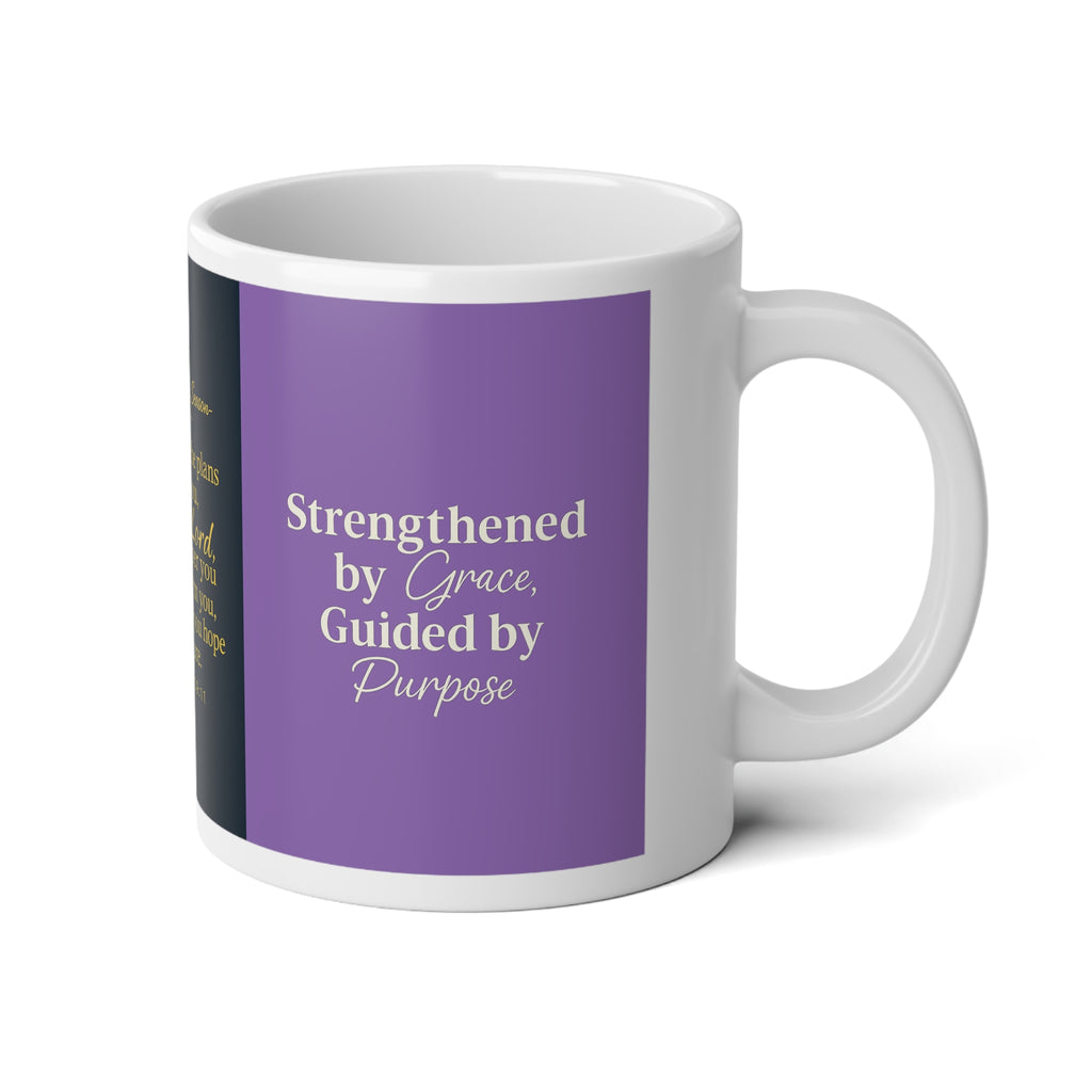 Inspirational Bible Verse Jumbo Mug — Jeremiah 29:11 Purple 20oz