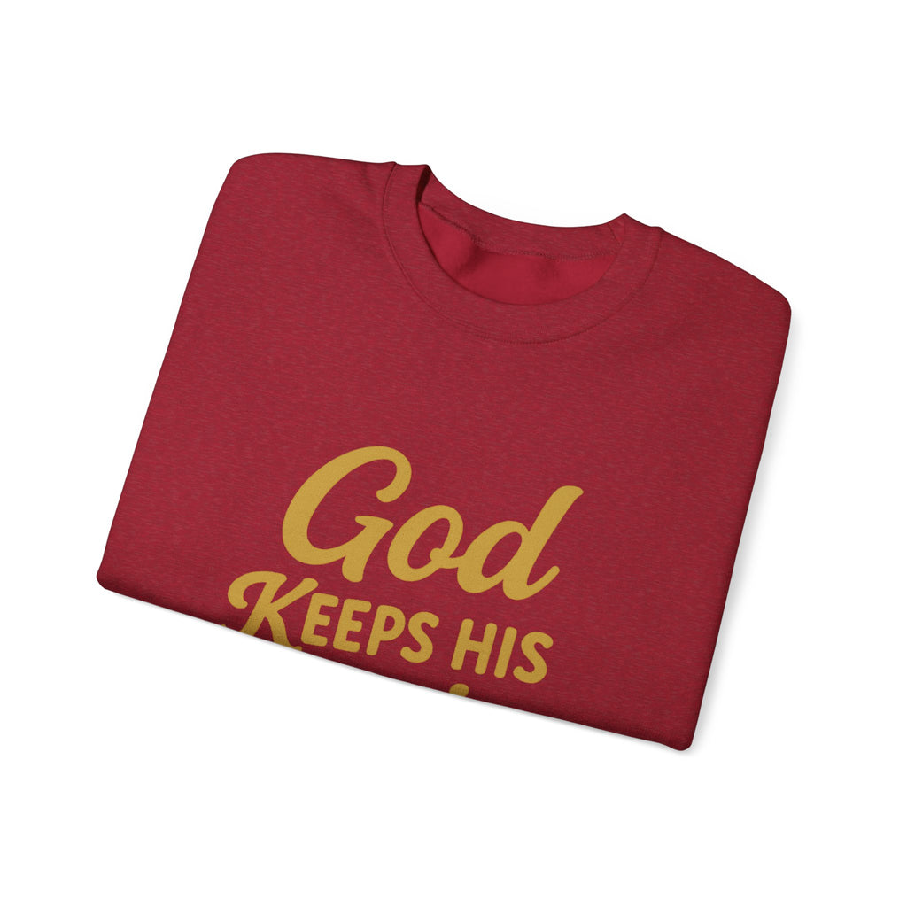 Christian Crewneck Sweatshirt — "God Keeps His Promises" Inspirational Pullover