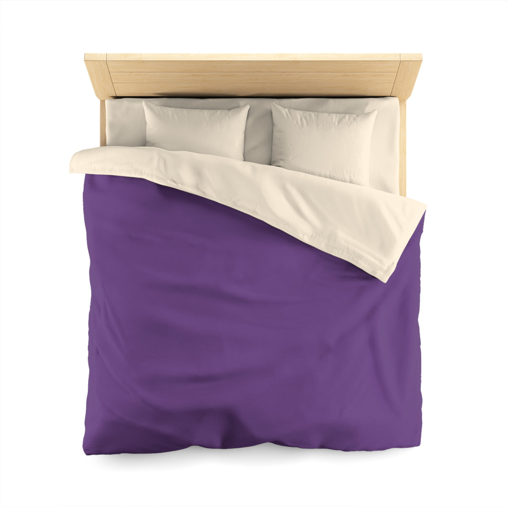 Purple Minimalist Microfiber Duvet Cover — Solid Violet Bedroom Bedding