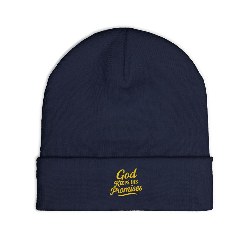 Embroidered Knit Beanie — 'God Gives Me Grace' Cozy Spiritual Winter Hat