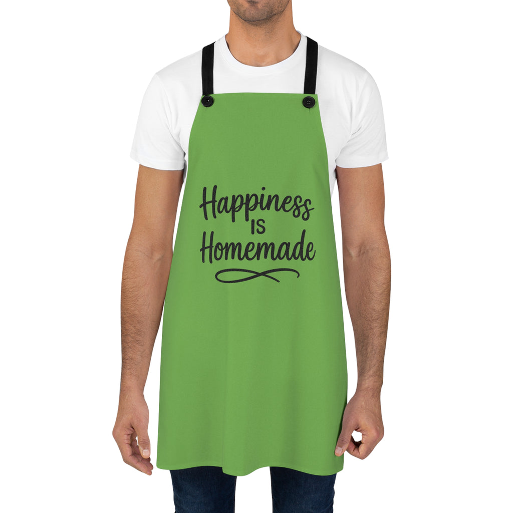 Happiness Is Homemade Green Apron — Kitchen Cooking & Baking Apron