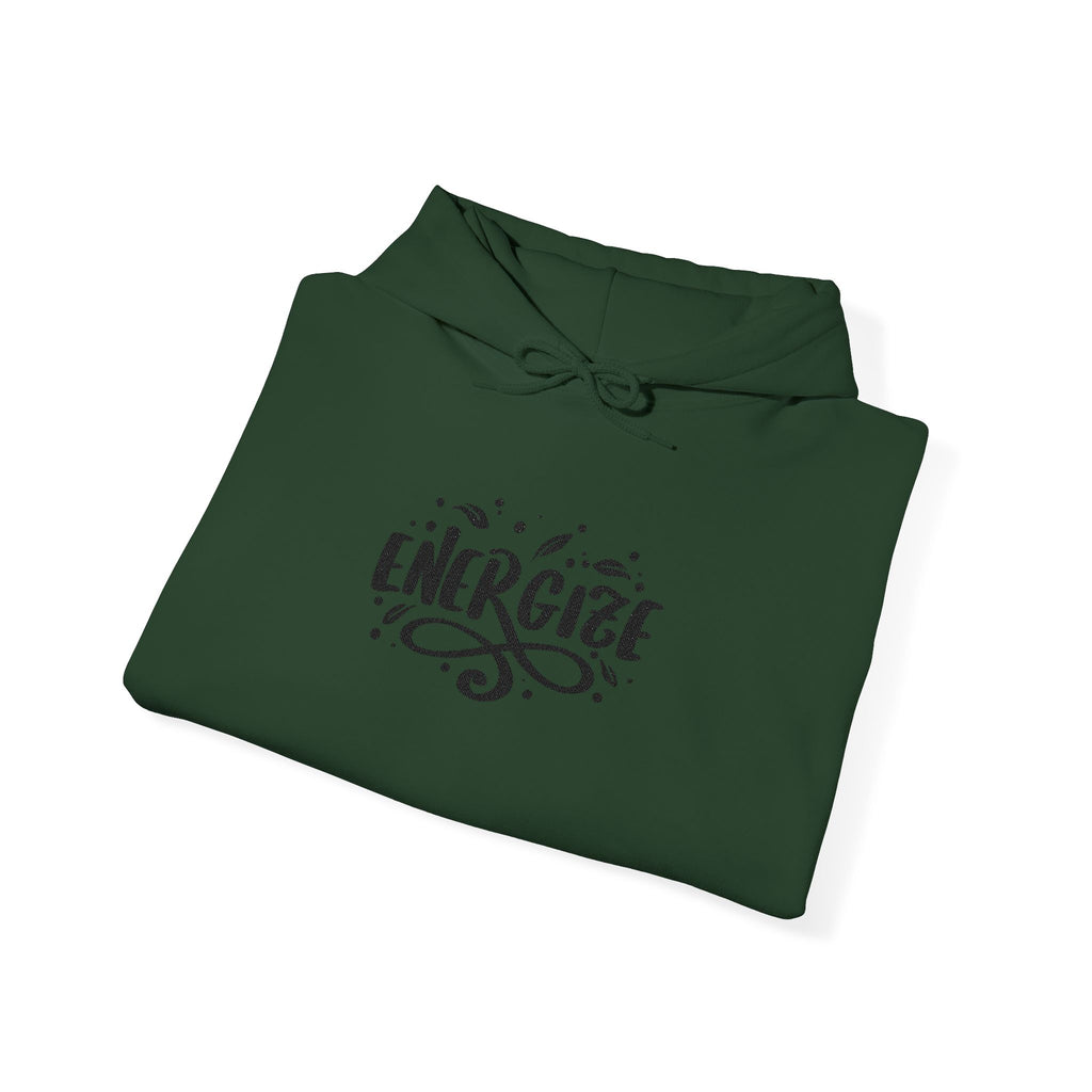 Energize Script Hoodie – Motivational White Pullover