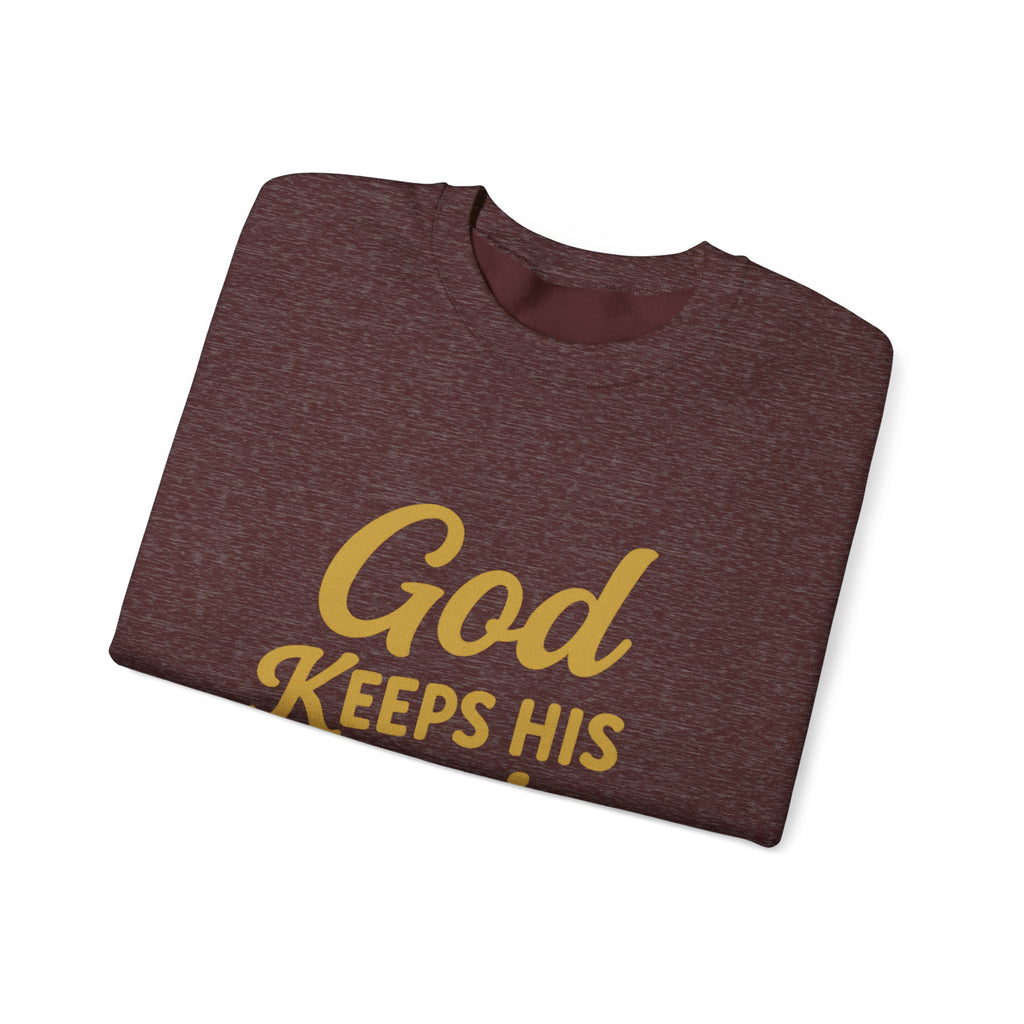 Christian Crewneck Sweatshirt — "God Keeps His Promises" Inspirational Pullover