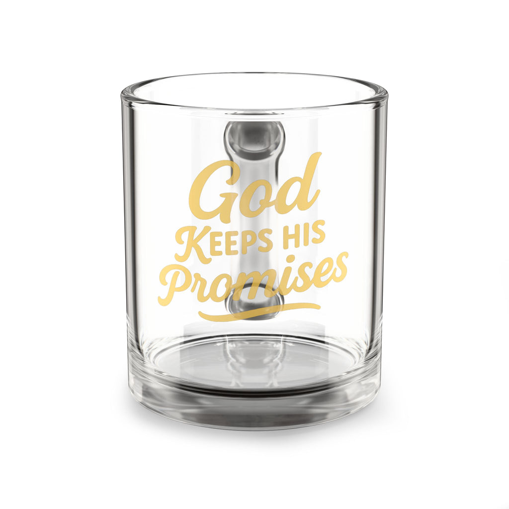 Glass Mug — "God Keeps His Promises" Inspirational Coffee Cup (10 oz)