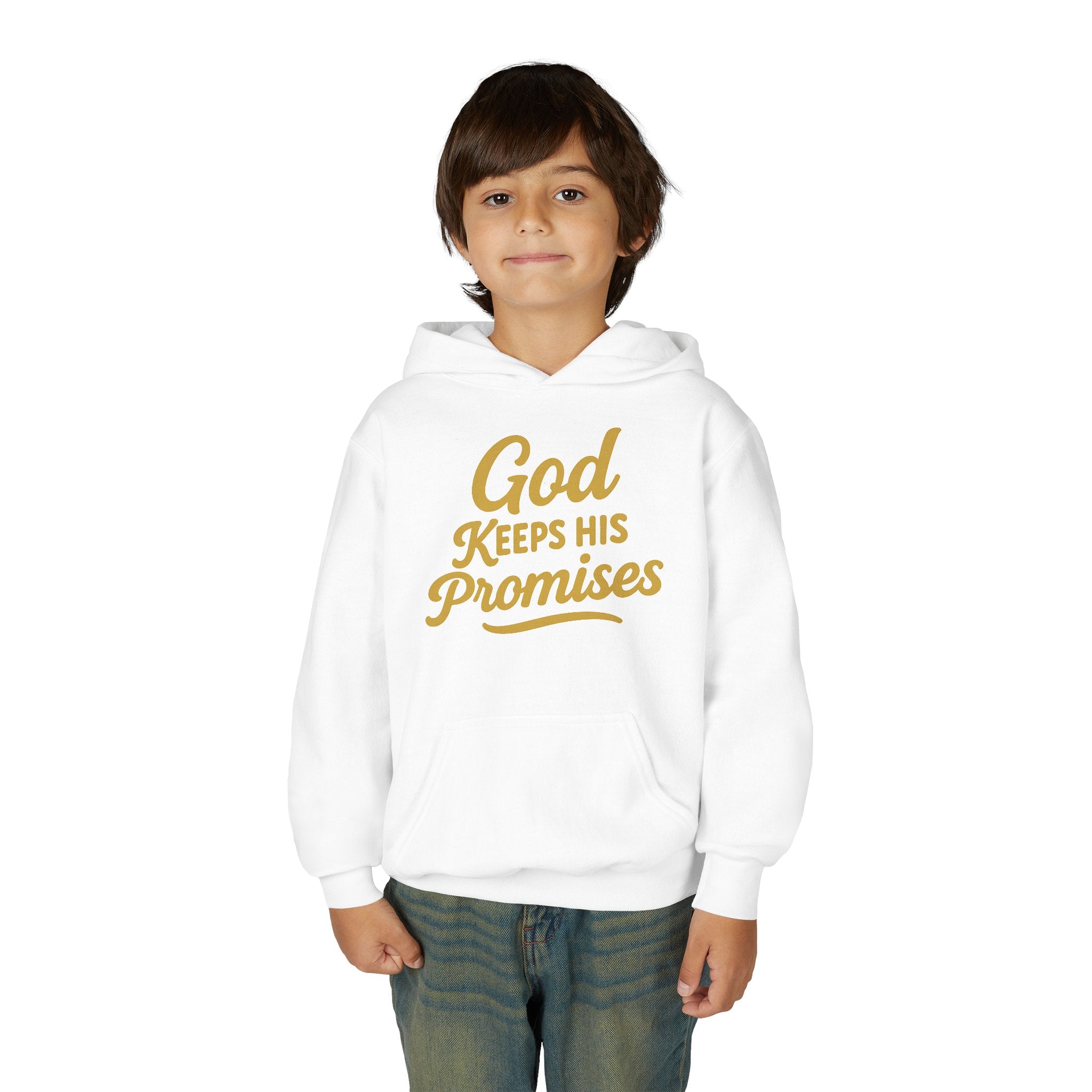 Youth Hoodie — "God Keeps His Promises" Inspirational Faith Sweatshirt