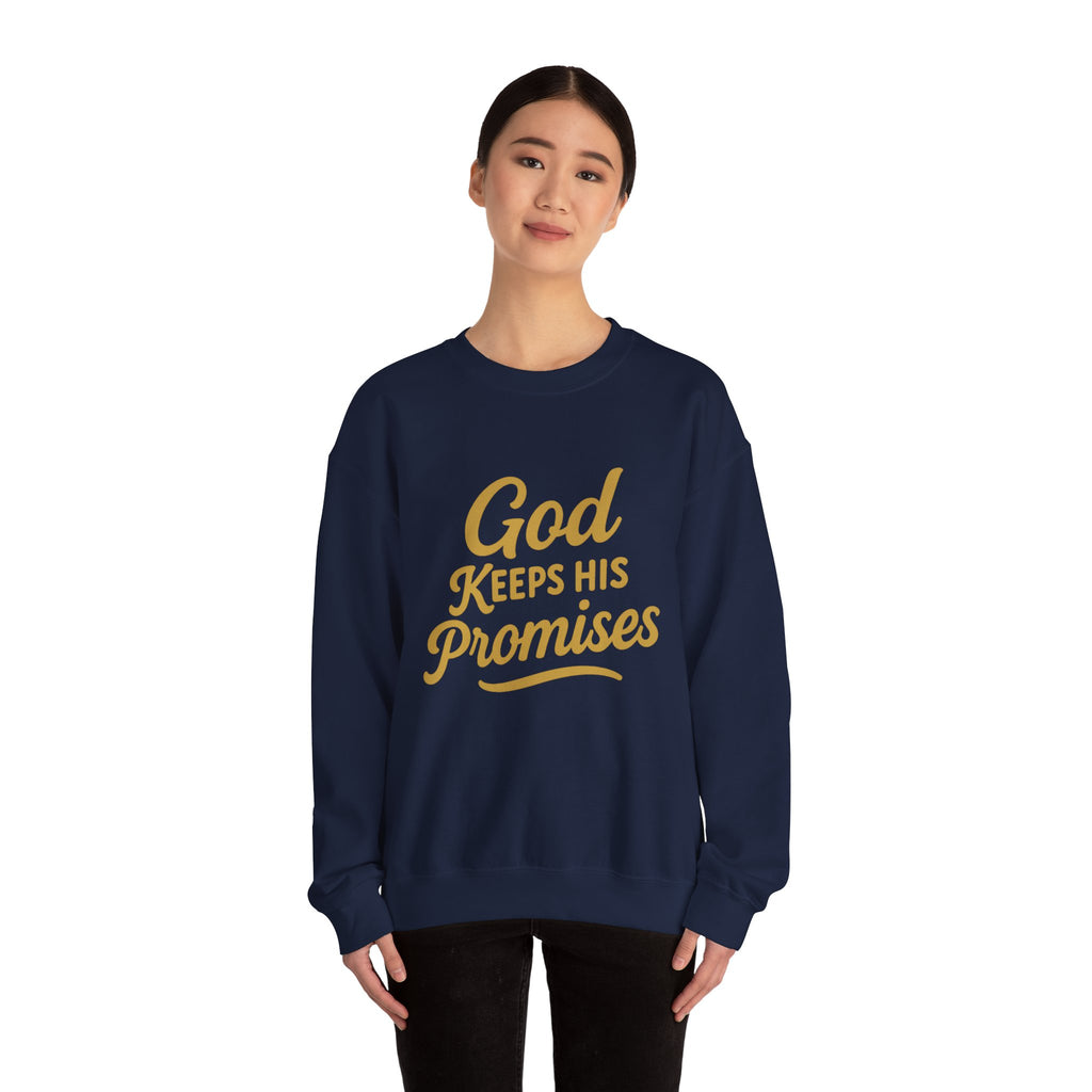 Religious Sweatshirt — "God Keeps His Promises" Crewneck Christian Pullover