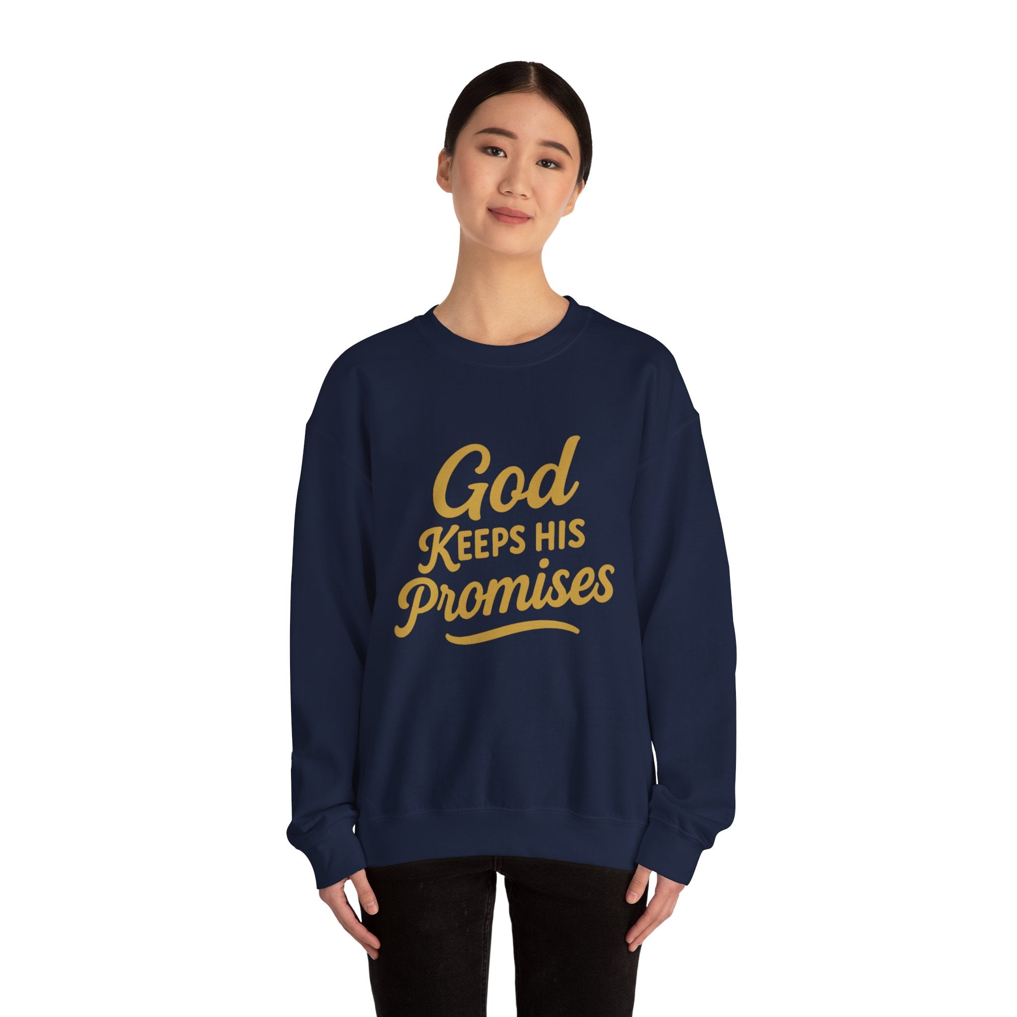 Religious Sweatshirt — "God Keeps His Promises" Crewneck Christian Pullover
