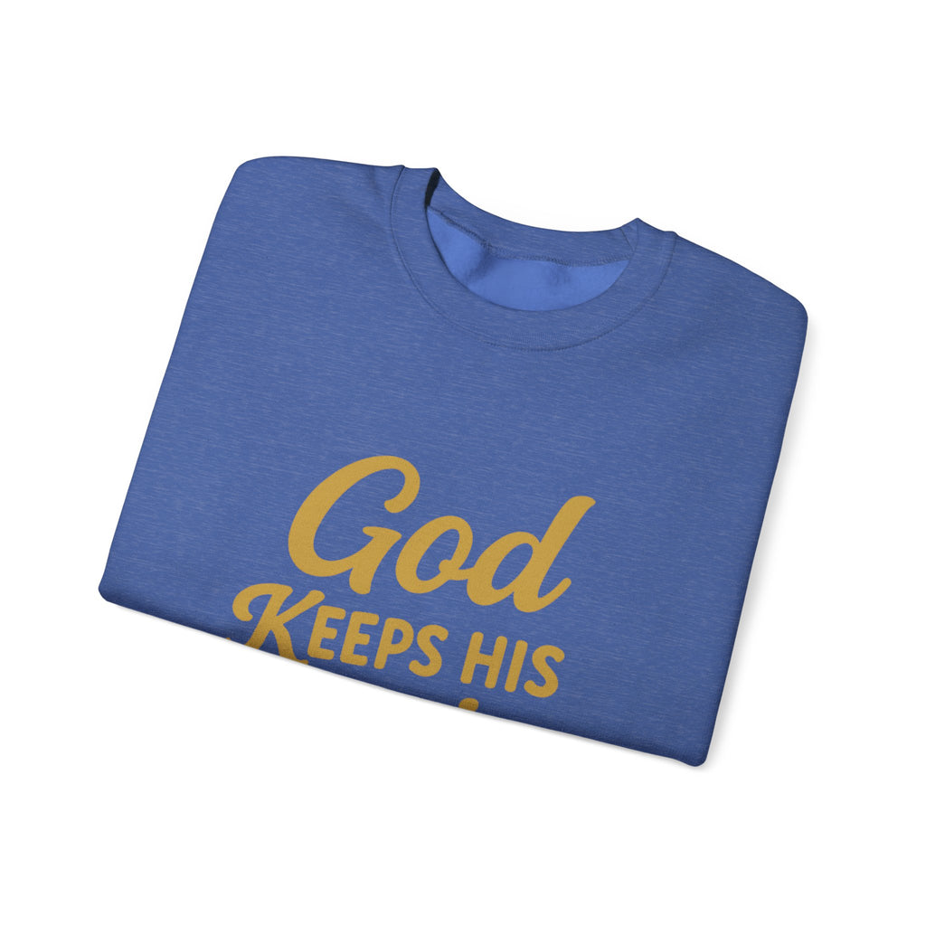 Christian Crewneck Sweatshirt — "God Keeps His Promises" Inspirational Pullover