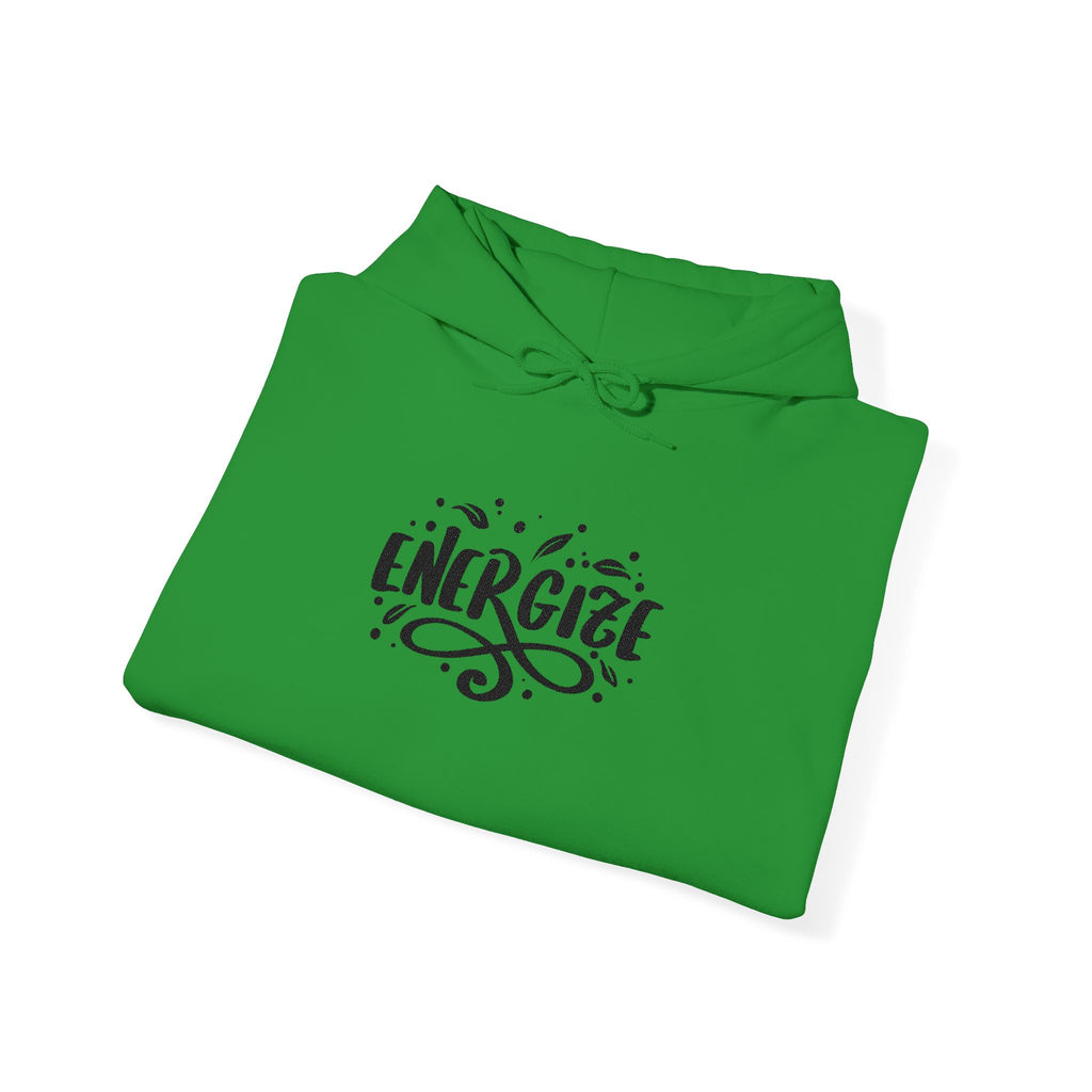 Energize Script Hoodie – Motivational White Pullover