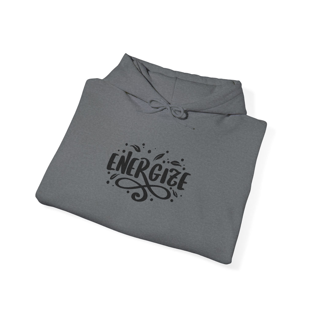 Energize Script Hoodie – Motivational White Pullover