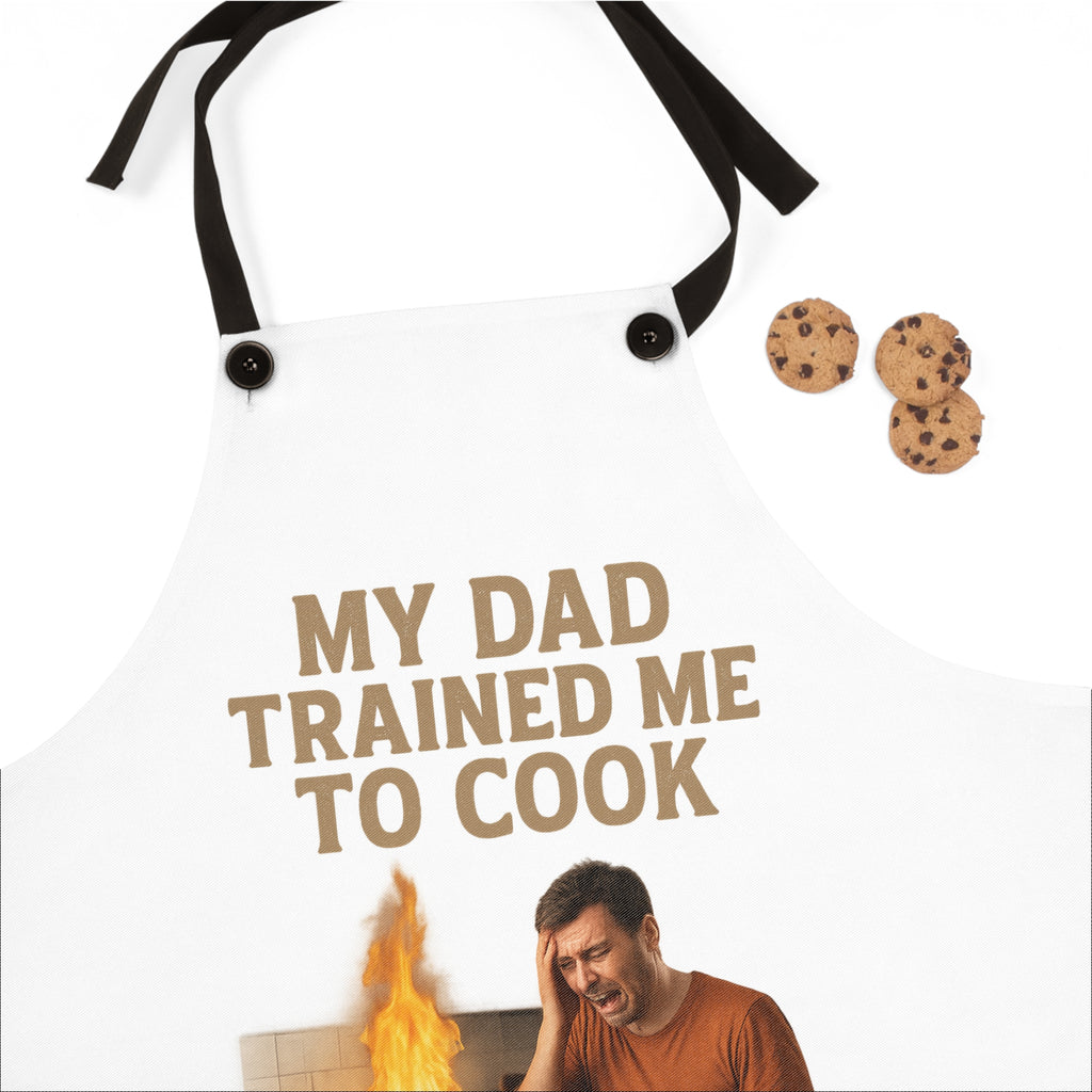 Cooking Apron — "My Dad Trained Me to Cook" Funny Father's Day Grill Apron