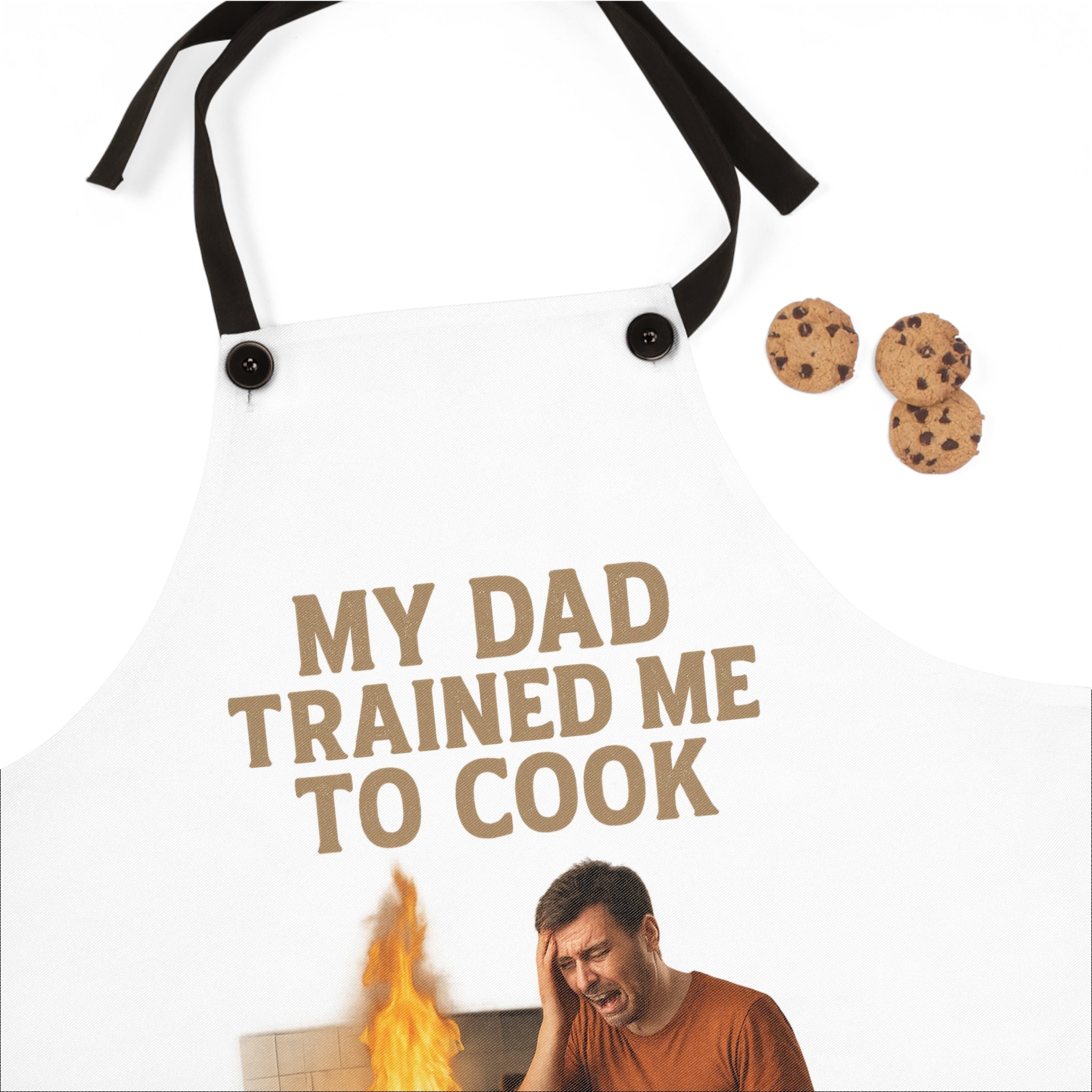 Cooking Apron — "My Dad Trained Me to Cook" Funny Father's Day Grill Apron