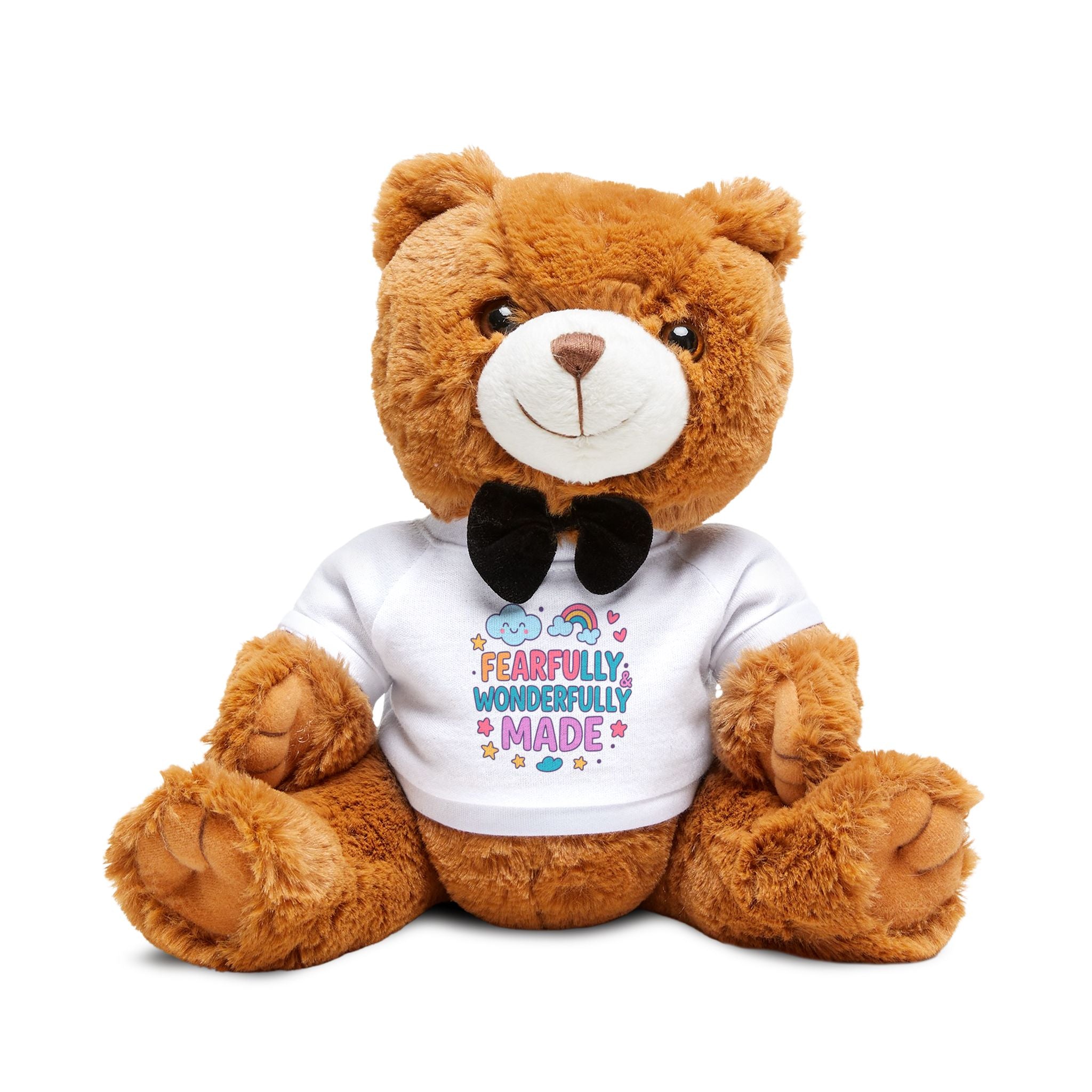 Plush Teddy Bear — 'Fearfully & Wonderfully Made' T‑Shirt Stuffed Animal
