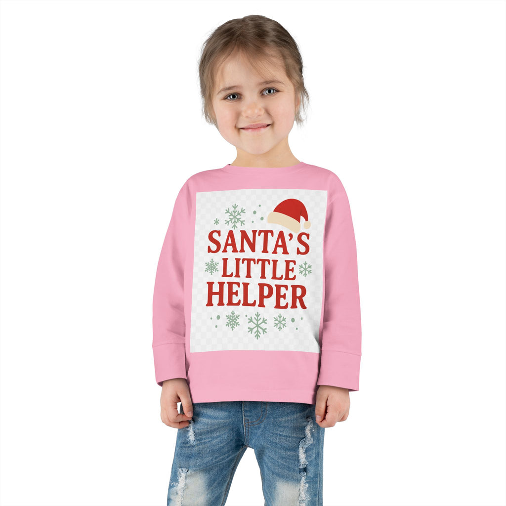 Santa's Little Helper Toddler Long Sleeve Tee