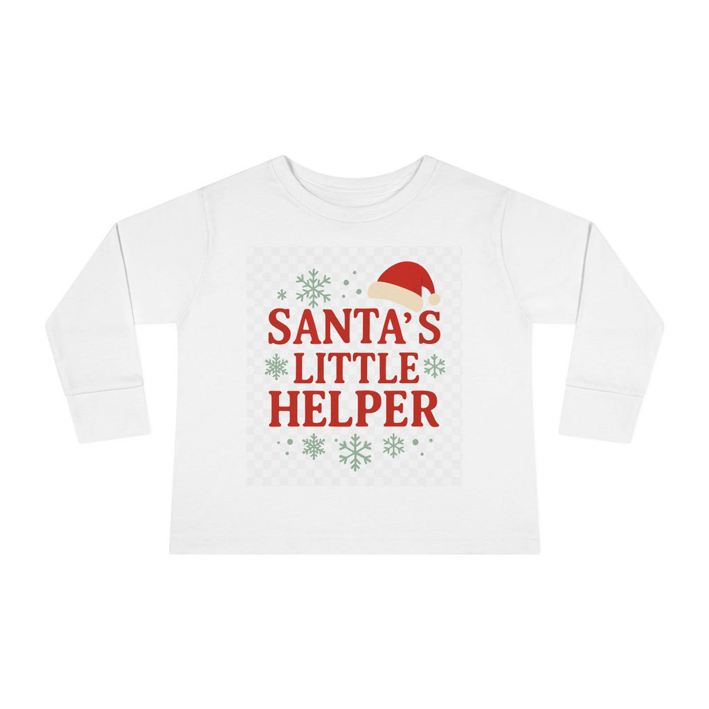 Santa's Little Helper Toddler Long Sleeve Tee