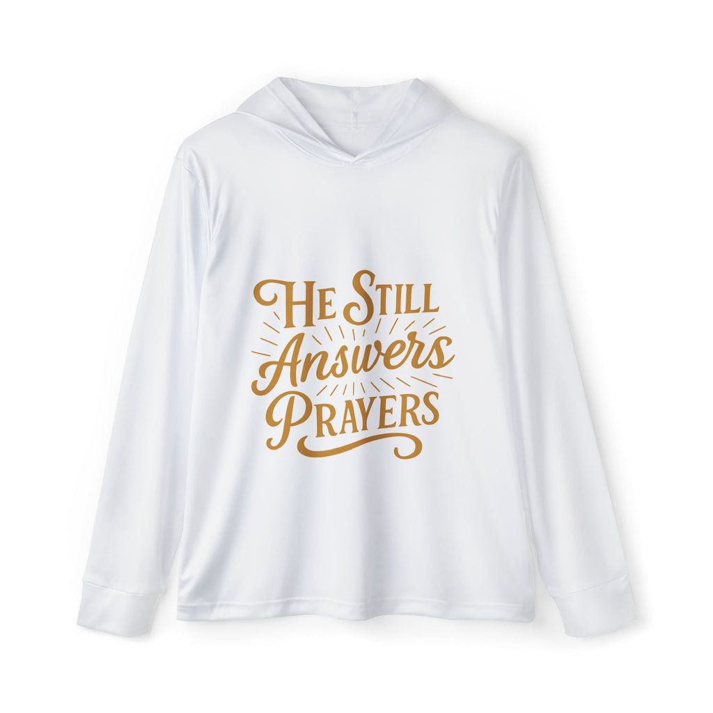 Christian Hoodie — "He Still Answers Prayers" Lightweight Sports Warmup