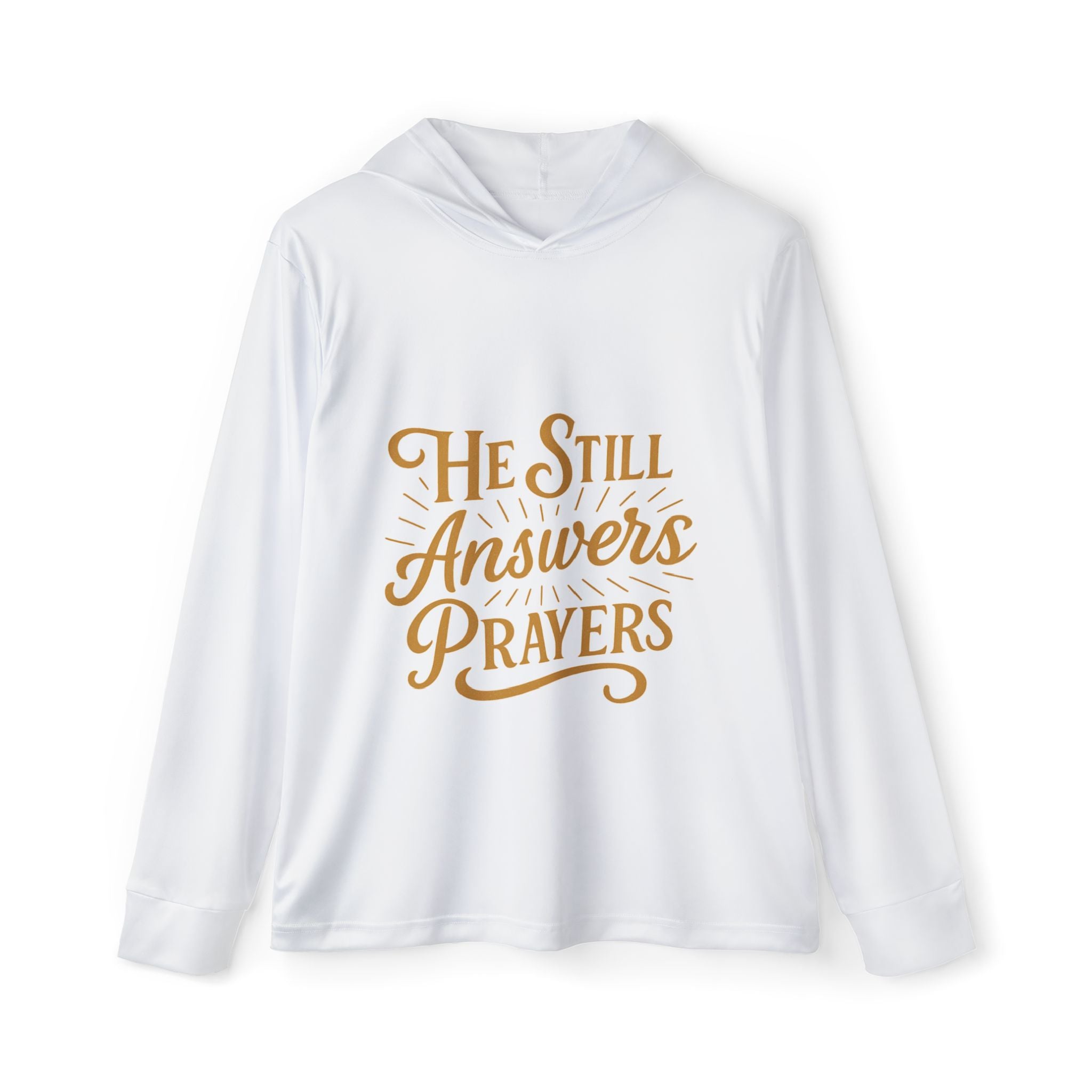 Christian Hoodie — "He Still Answers Prayers" Lightweight Sports Warmup