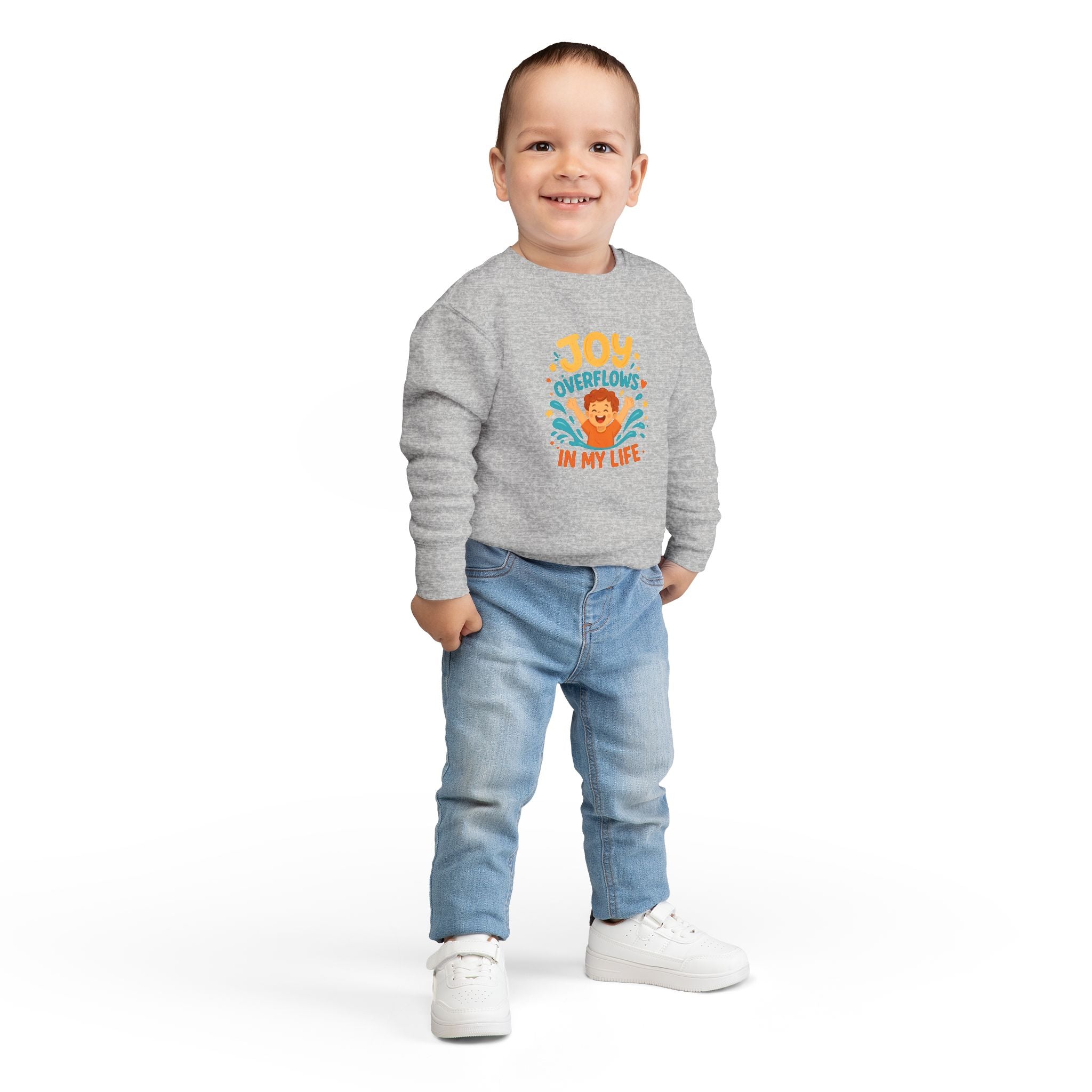Toddler Sweatshirt — "Joy Overflows in My Life" Cute Playful Kids Pullover