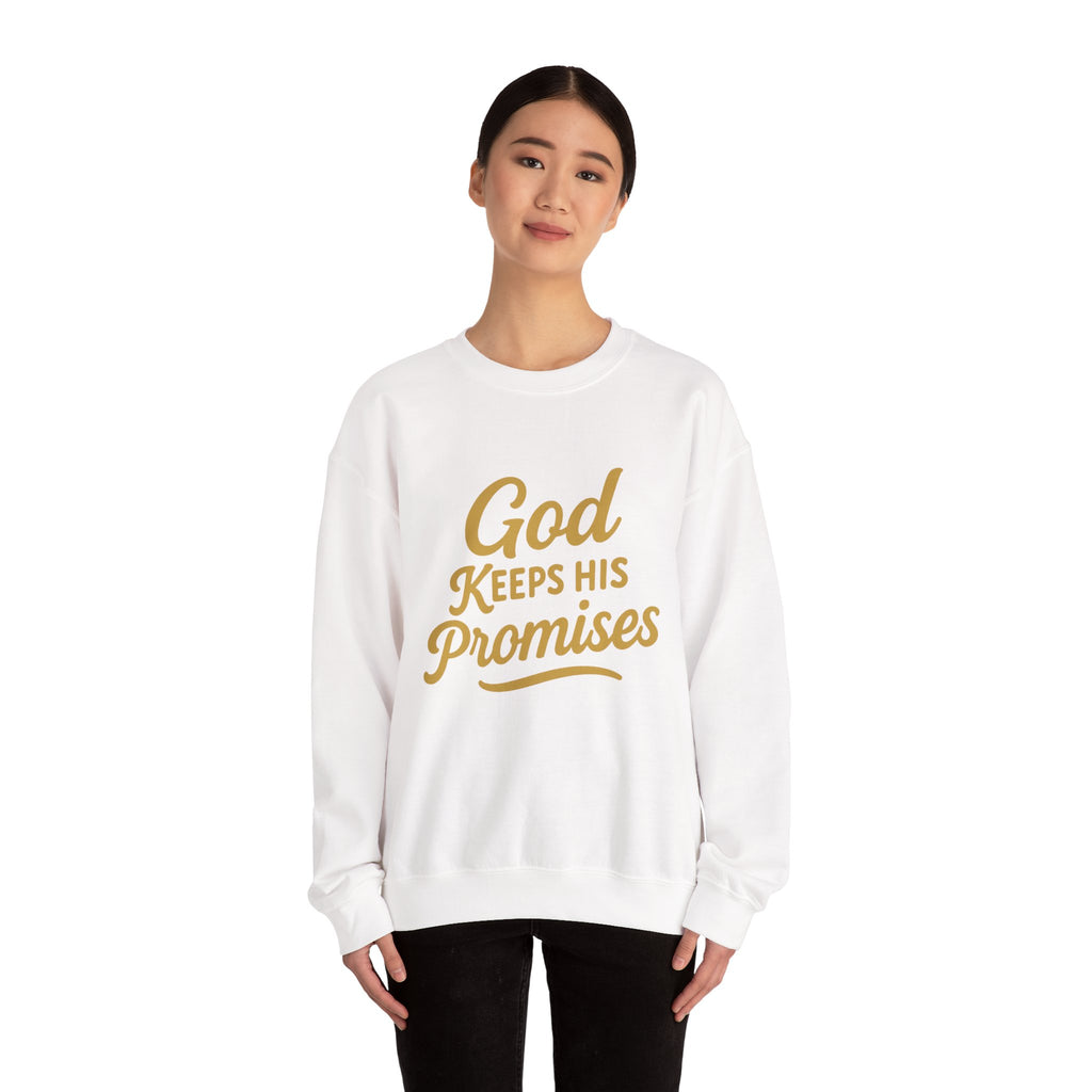 Religious Sweatshirt — "God Keeps His Promises" Crewneck Christian Pullover