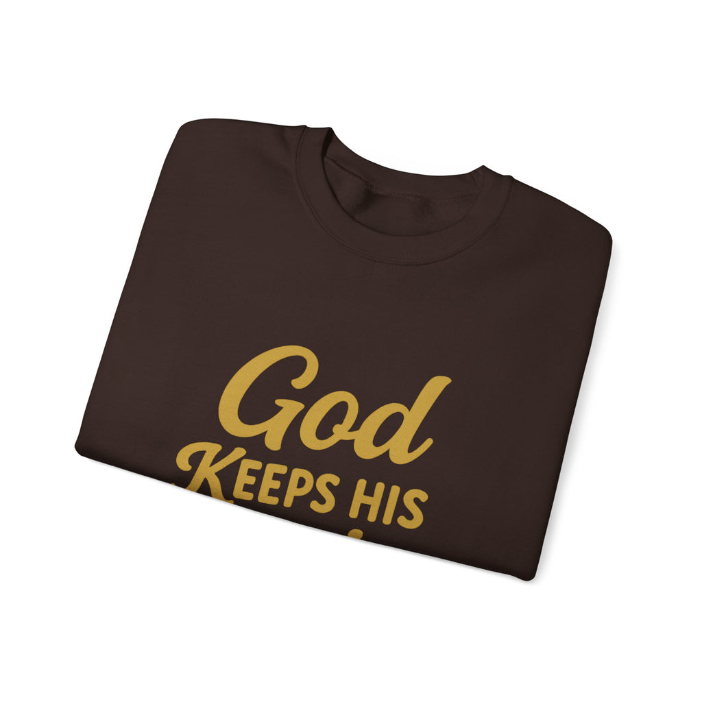 Christian Crewneck Sweatshirt — "God Keeps His Promises" Inspirational Pullover