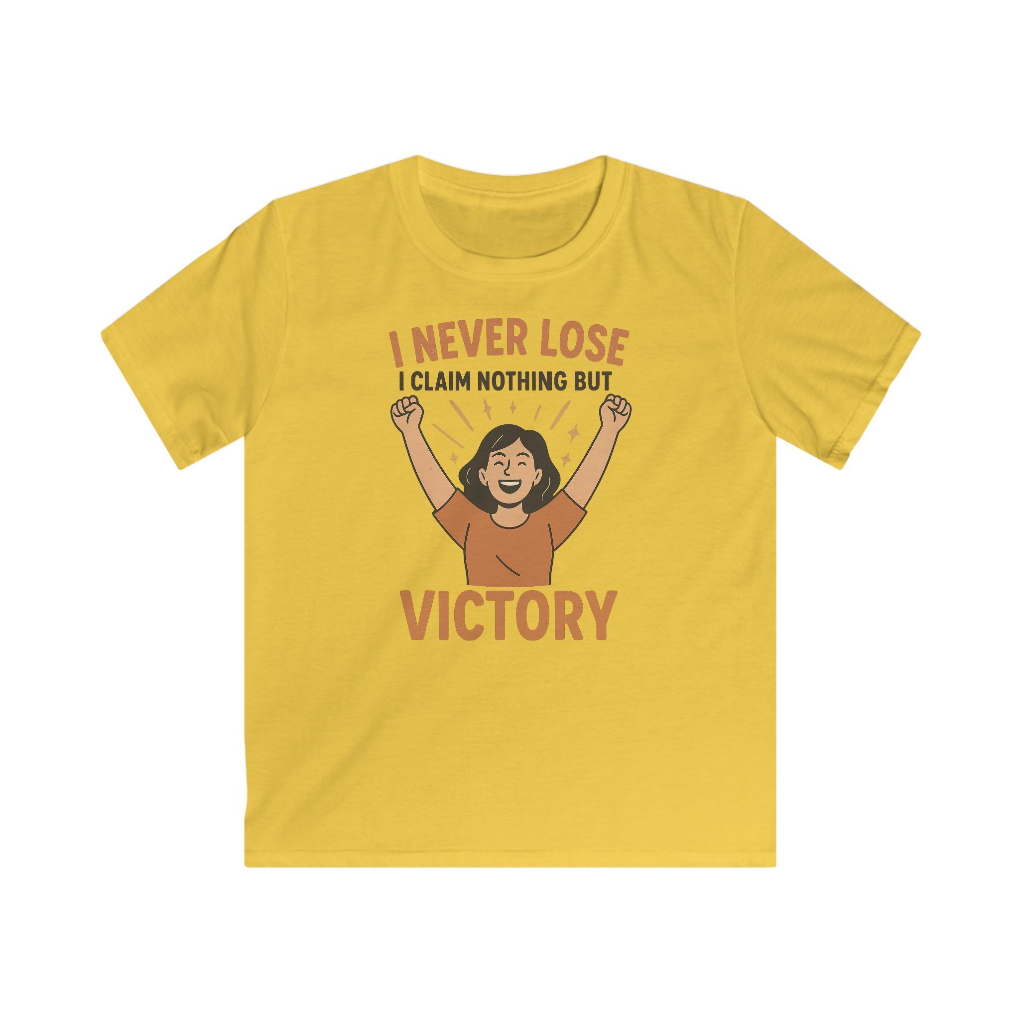 Kids Tee - I Never Lose I Claim Nothing But Victory Inspirational Graphic Shirt