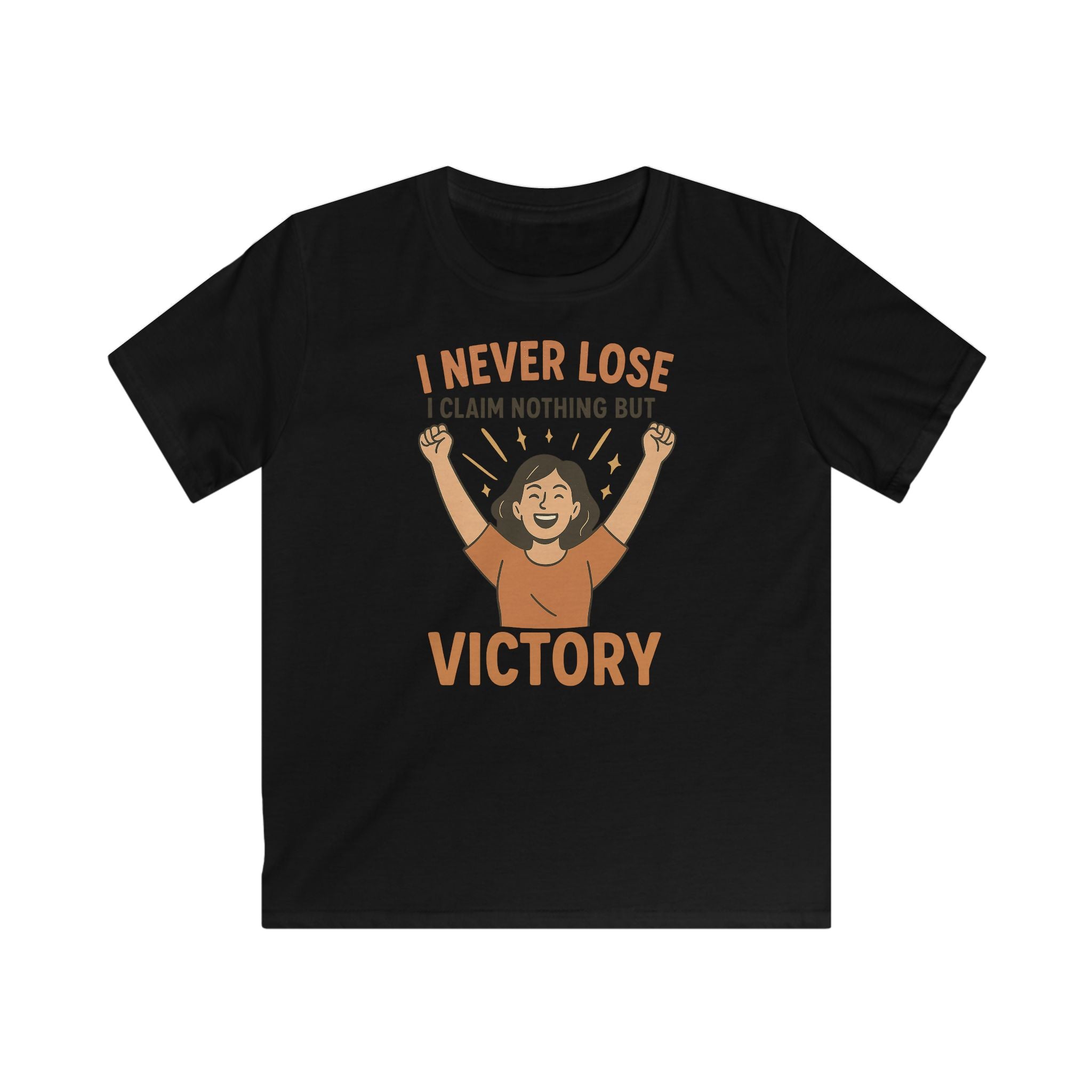 Kids Tee - I Never Lose I Claim Nothing But Victory Inspirational Graphic Shirt