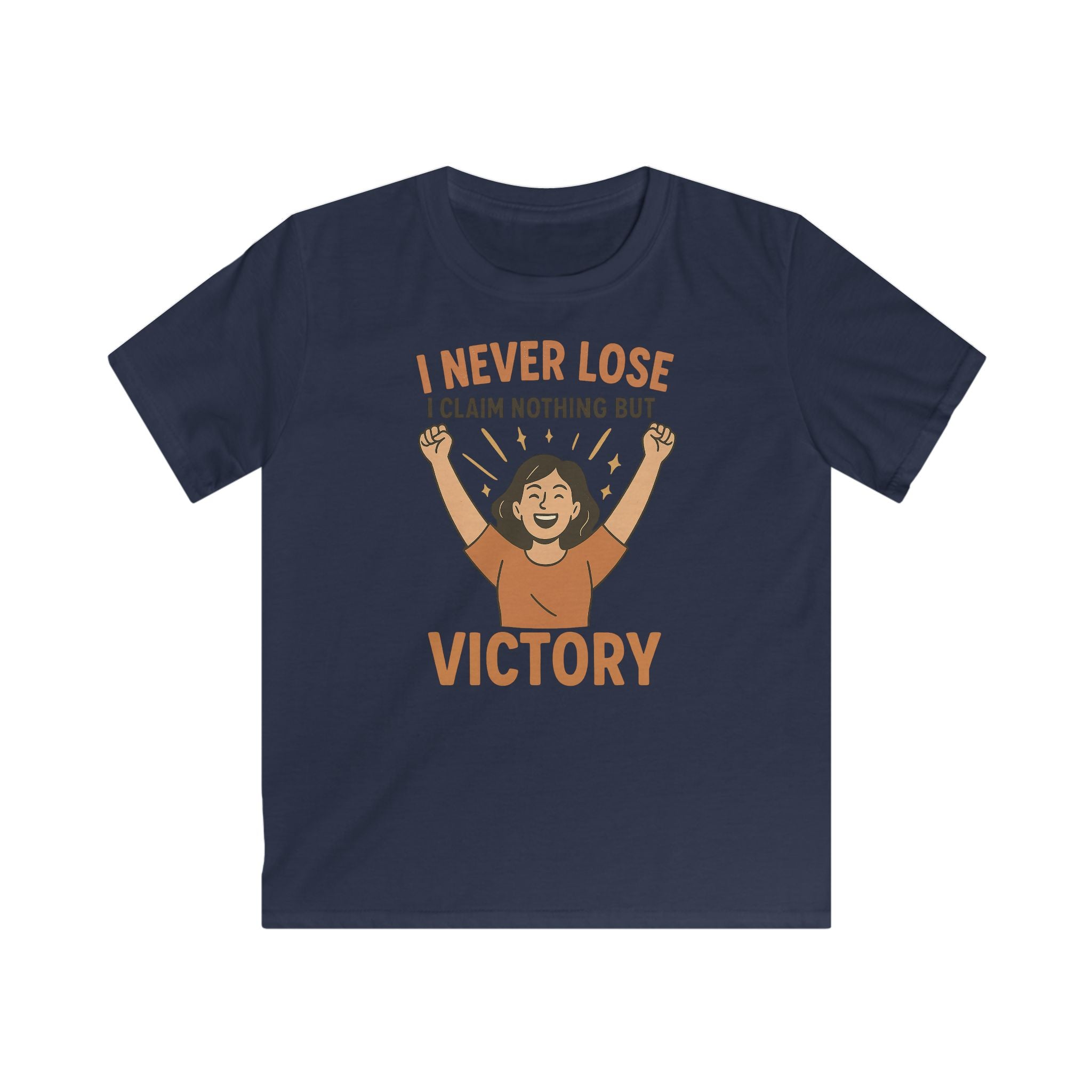 Kids Tee - I Never Lose I Claim Nothing But Victory Inspirational Graphic Shirt