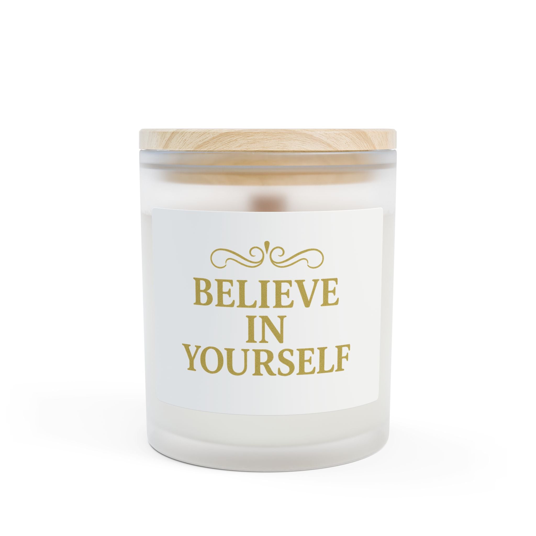 Believe In Yourself Frosted Glass Candle — 11oz Inspirational Scented Candle