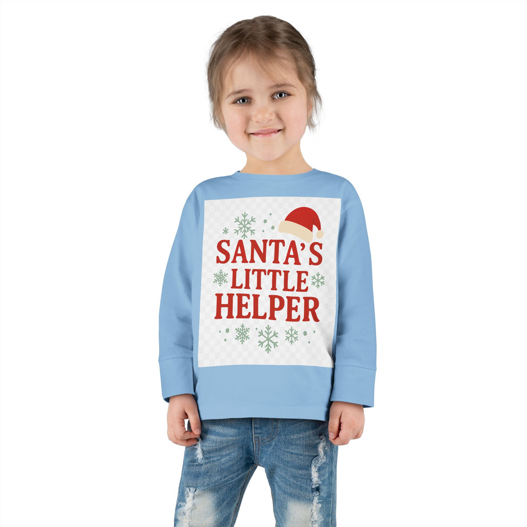 Santa's Little Helper Toddler Long Sleeve Tee